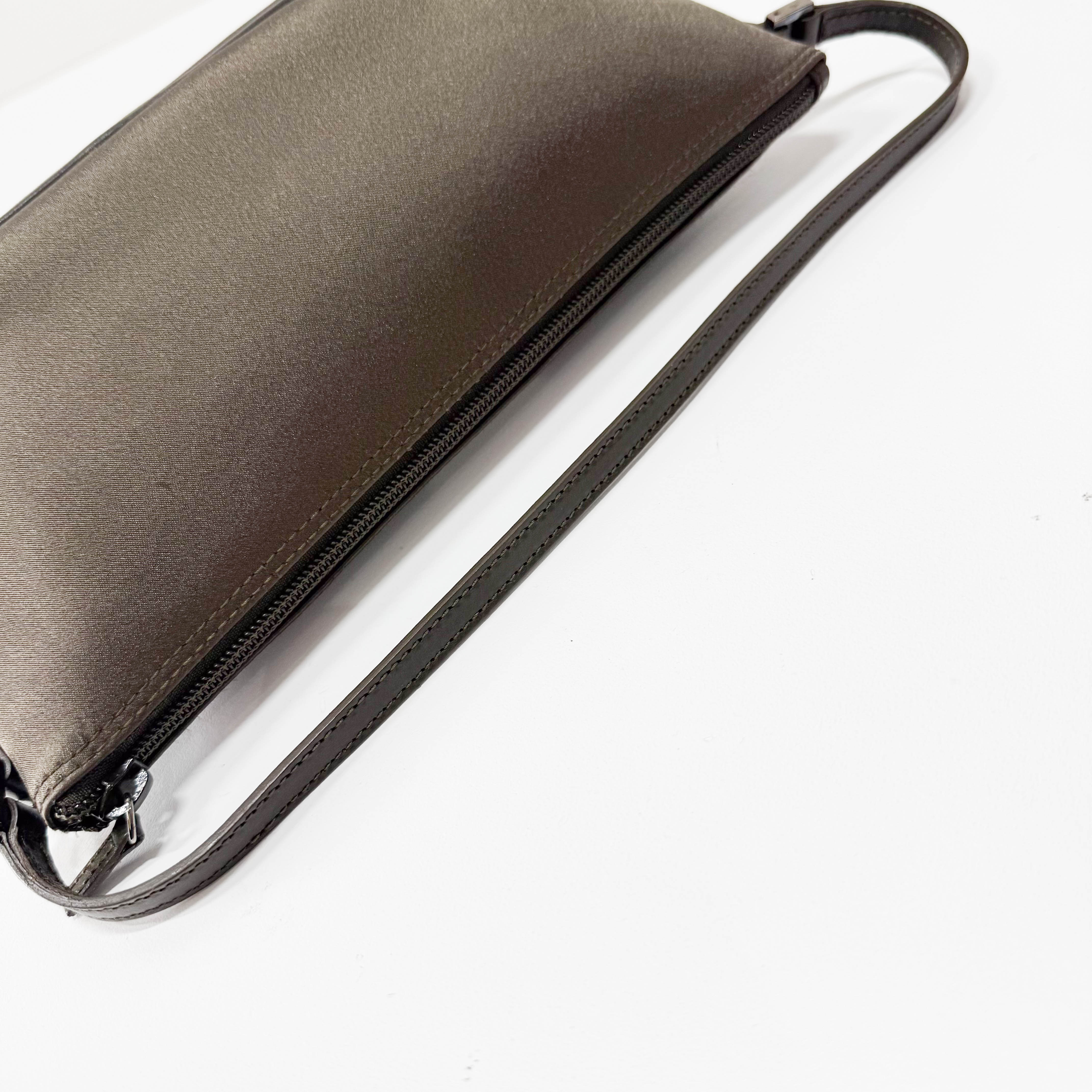 Boat Dark Green Satin Accessory Pouch Shoulder Bag