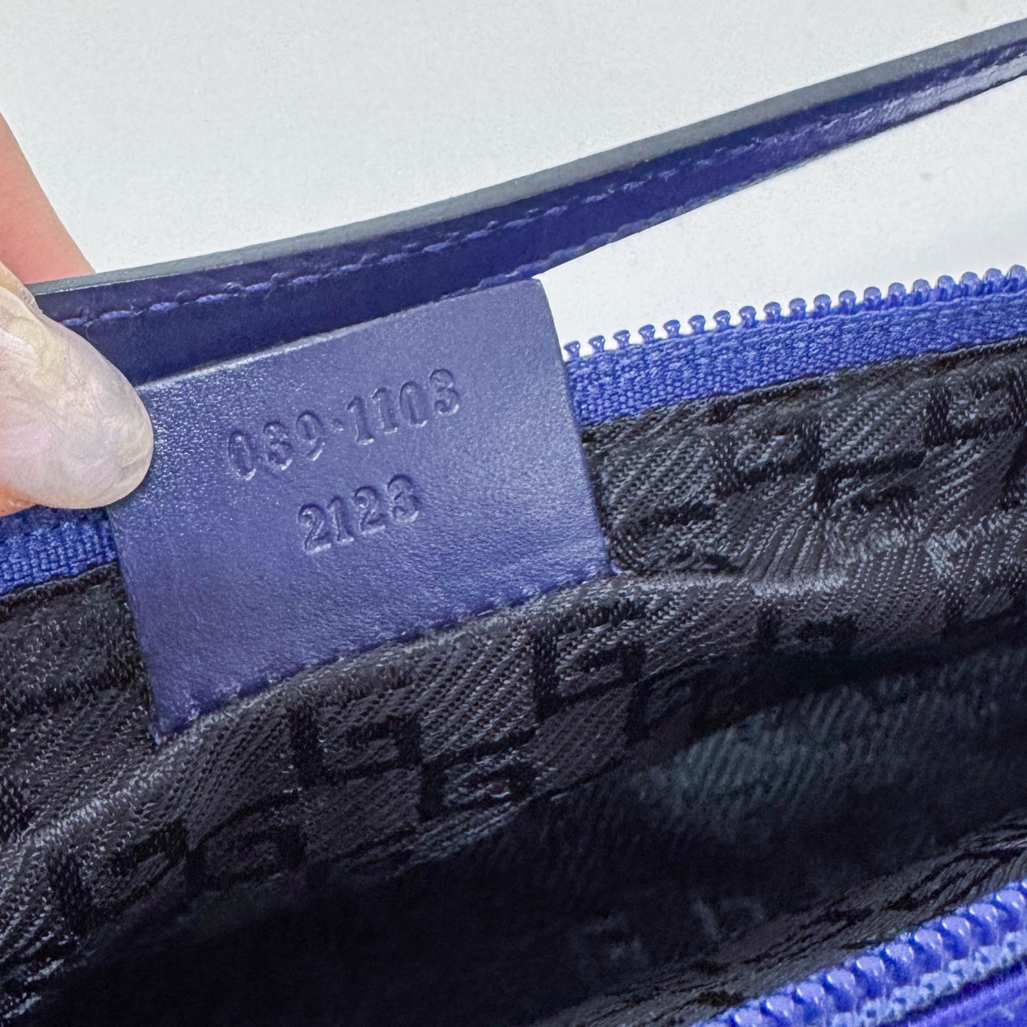 Blue Satin Shoulder Pochette Shoulder Bag