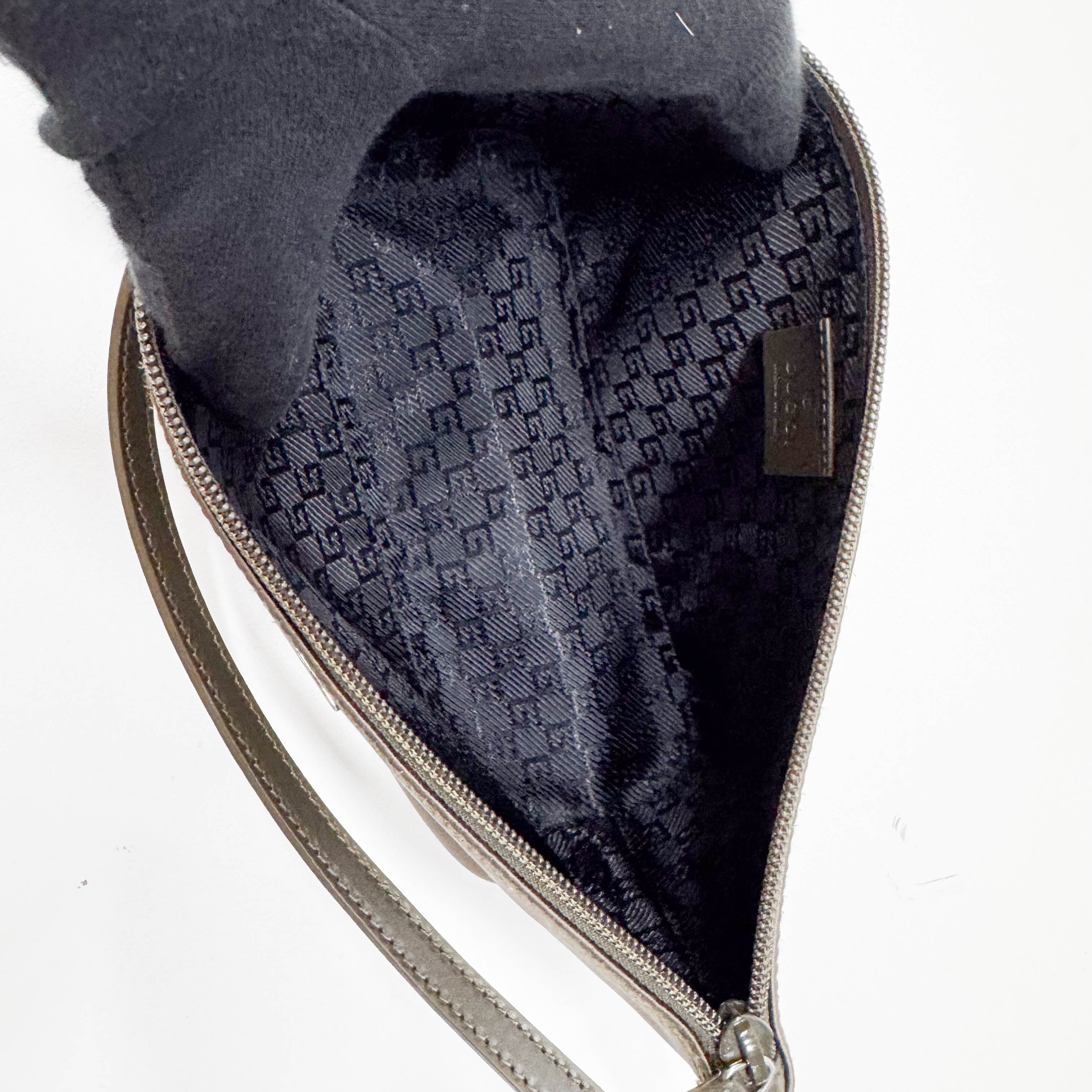 Boat Dark Green Satin Accessory Pouch Shoulder Bag