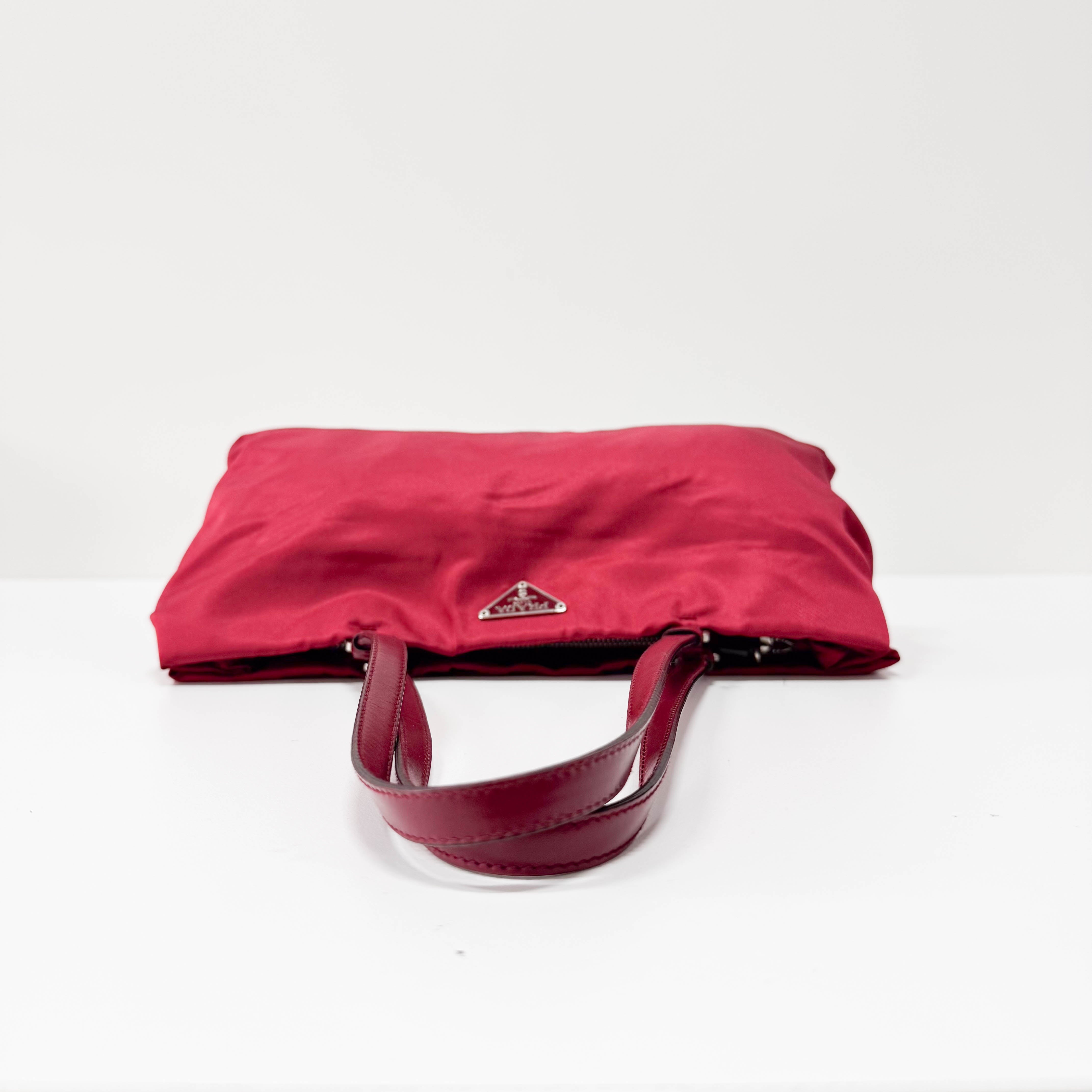 Red Nylon Shoulder Bag