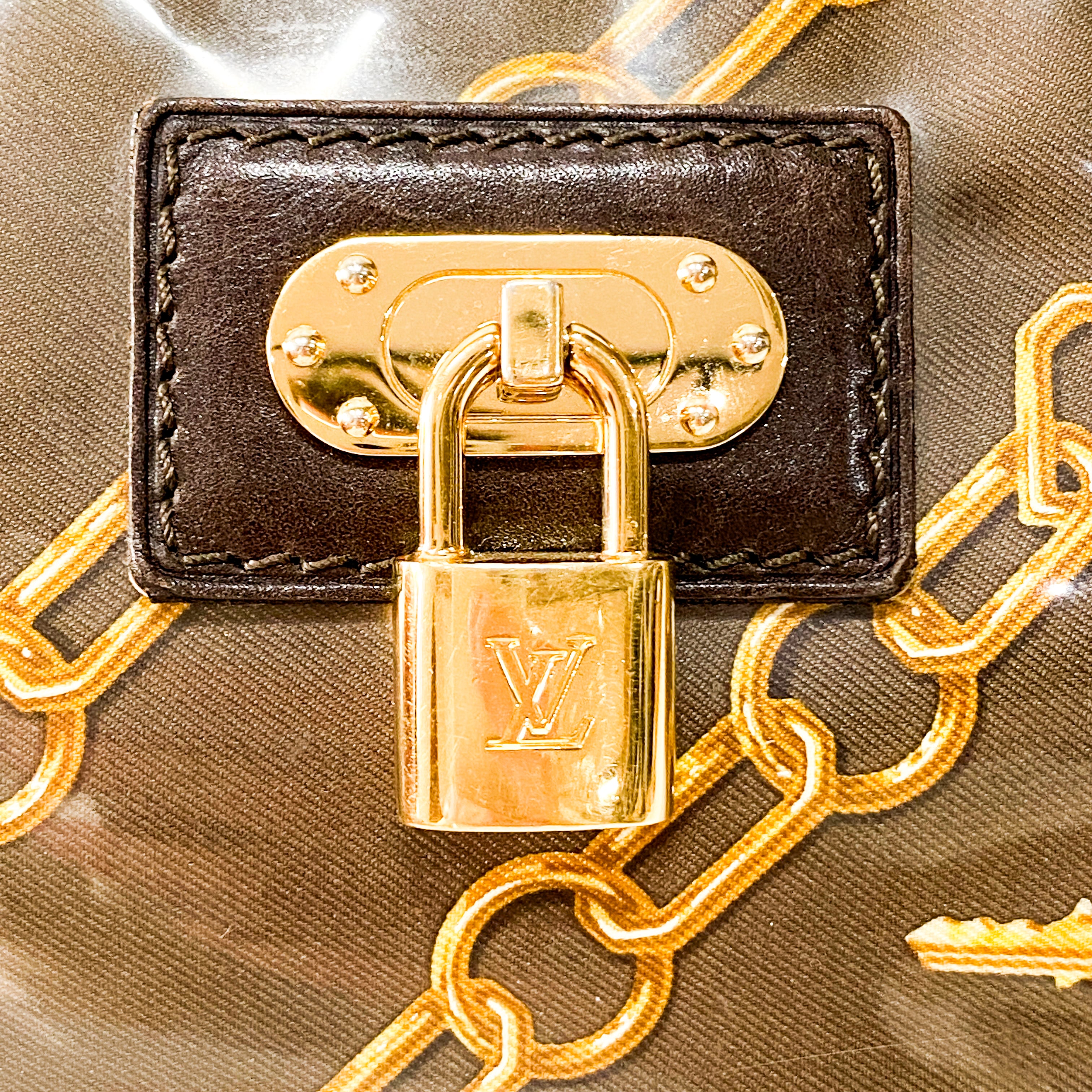 Brown PVC Pochette Accessory Bag