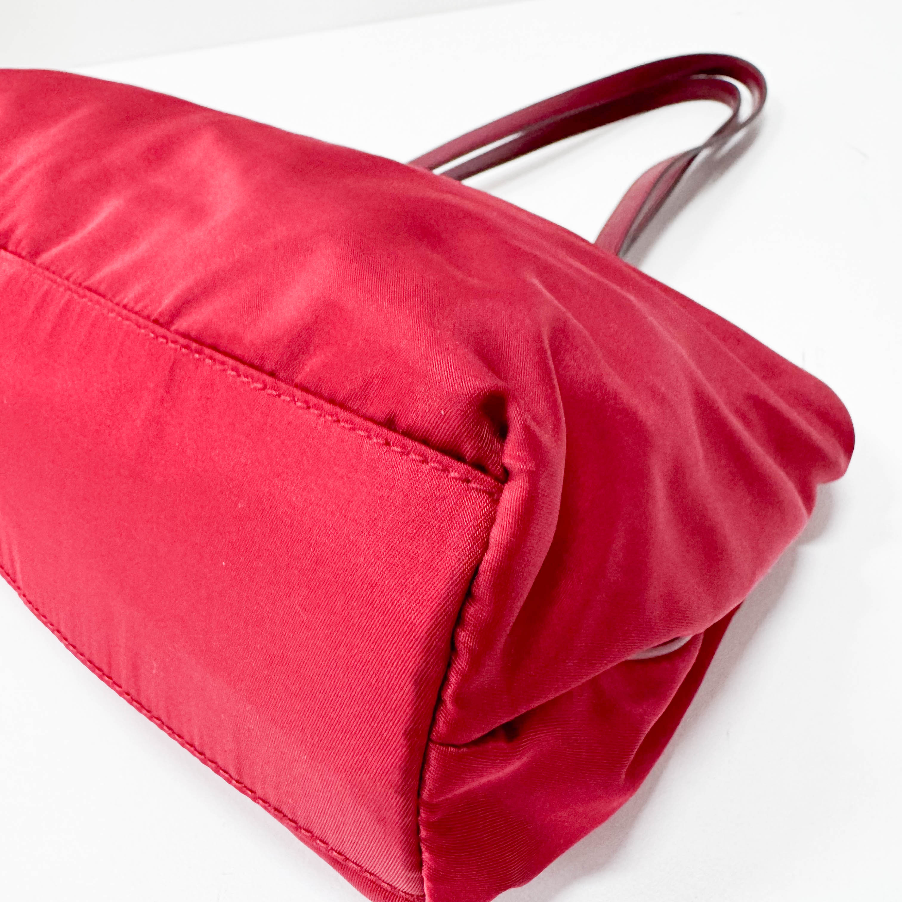 Red Nylon Shoulder Bag