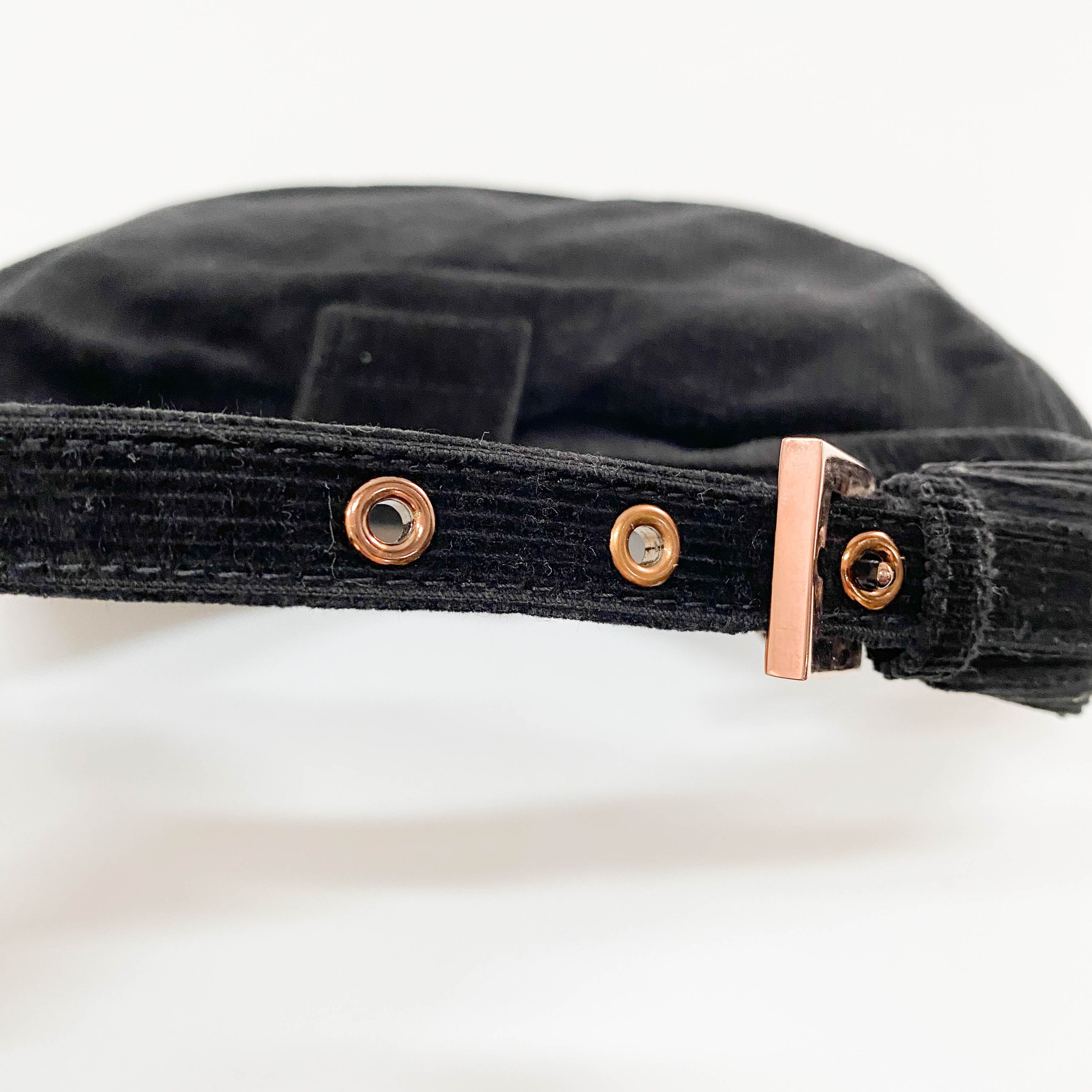 Croissant Black Corduroy Shoulder Bag