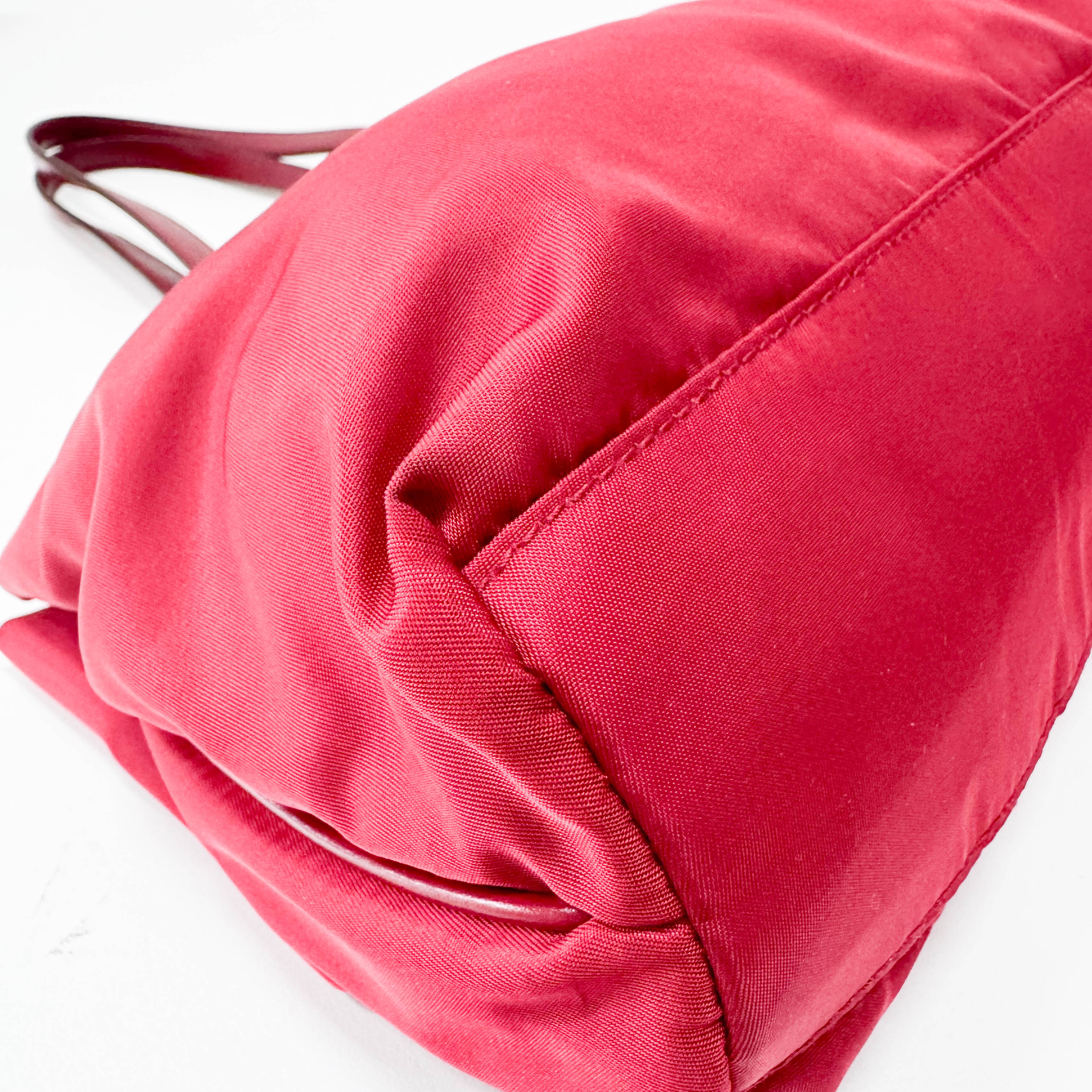 Red Nylon Shoulder Bag