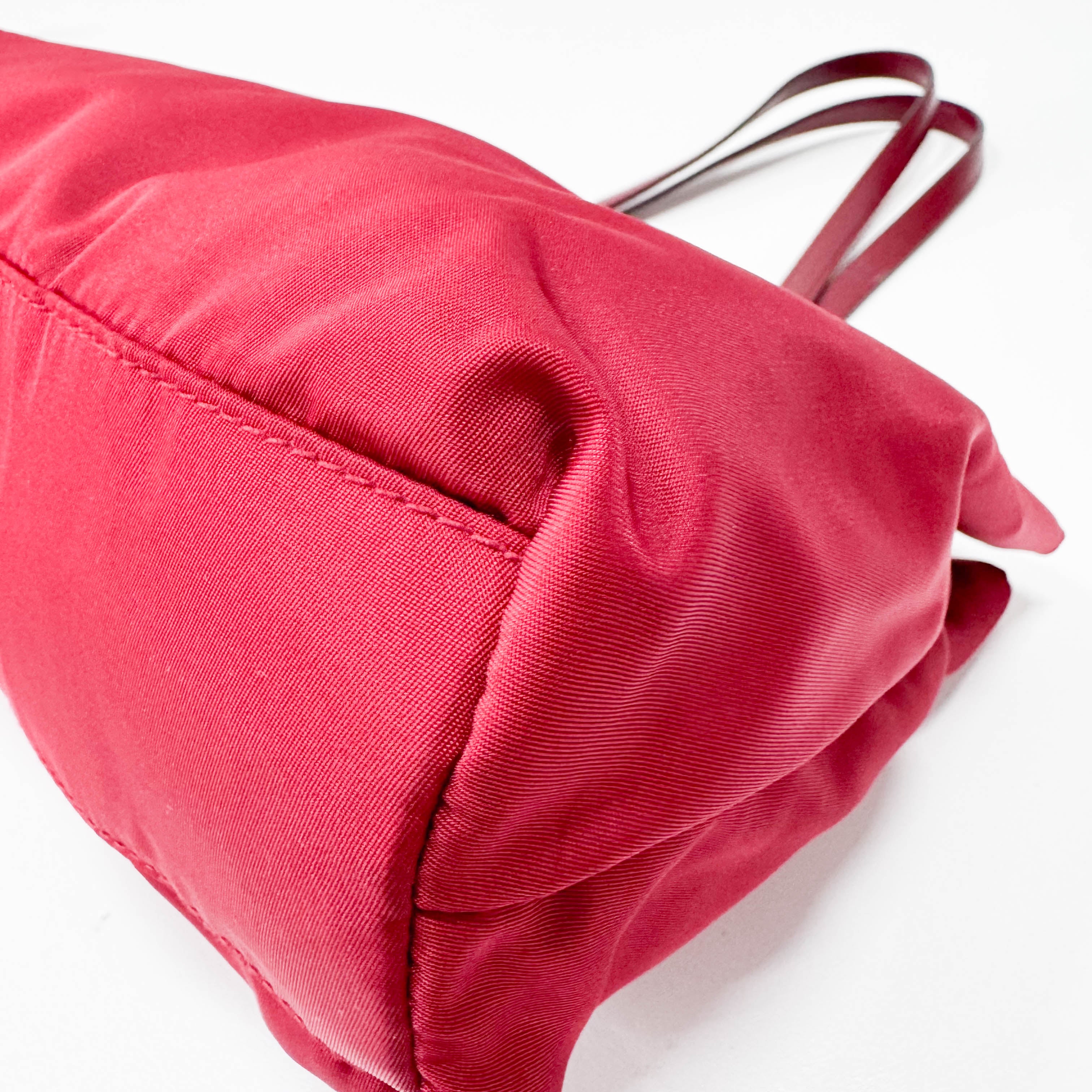 Red Nylon Shoulder Bag