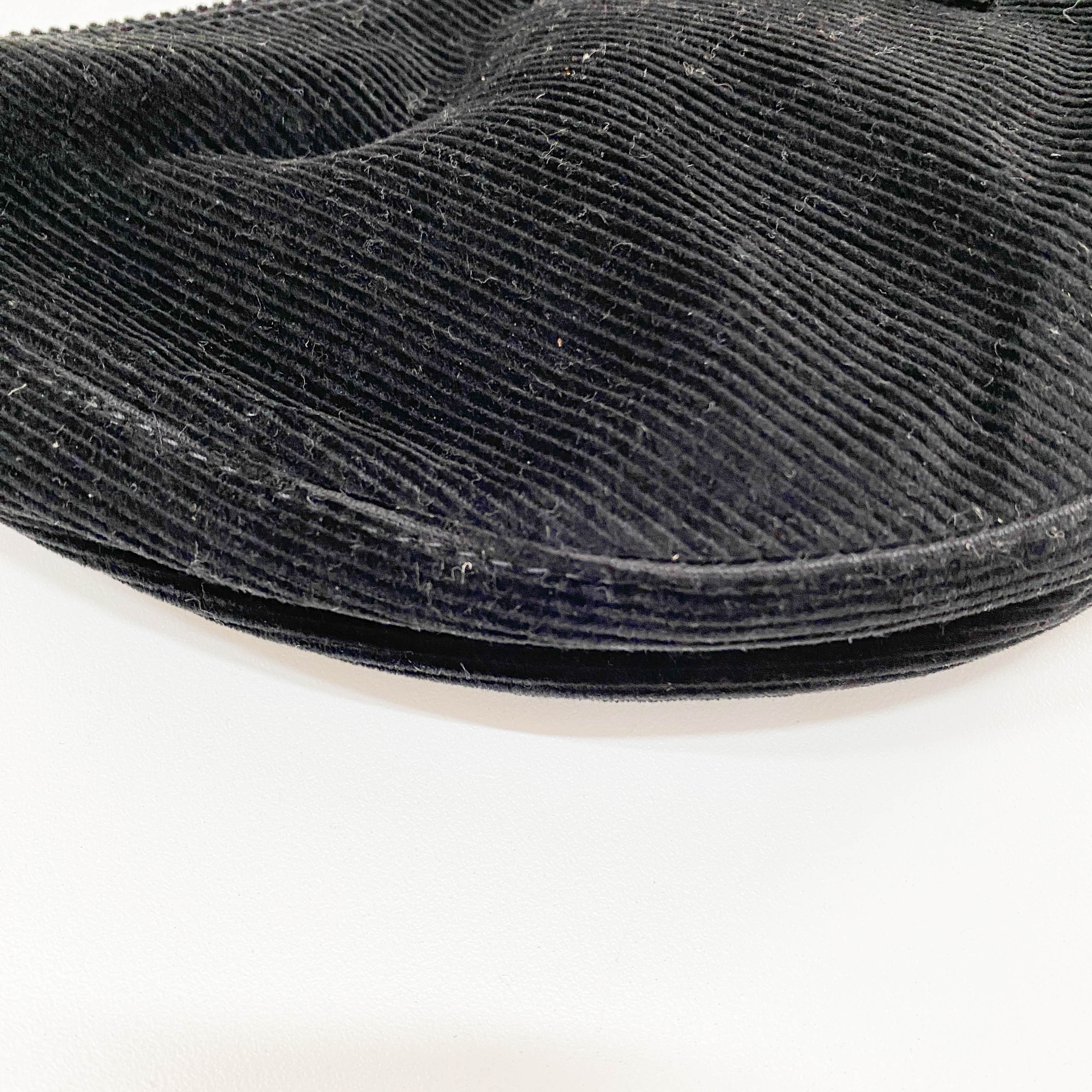 Croissant Black Corduroy Shoulder Bag