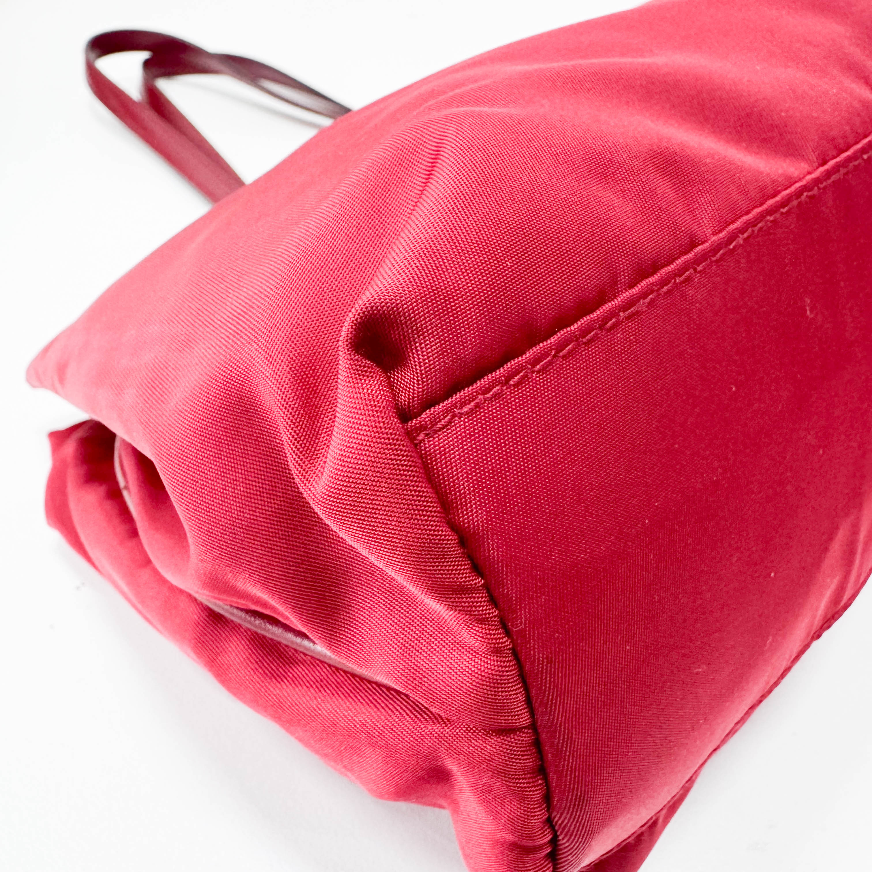 Red Nylon Shoulder Bag