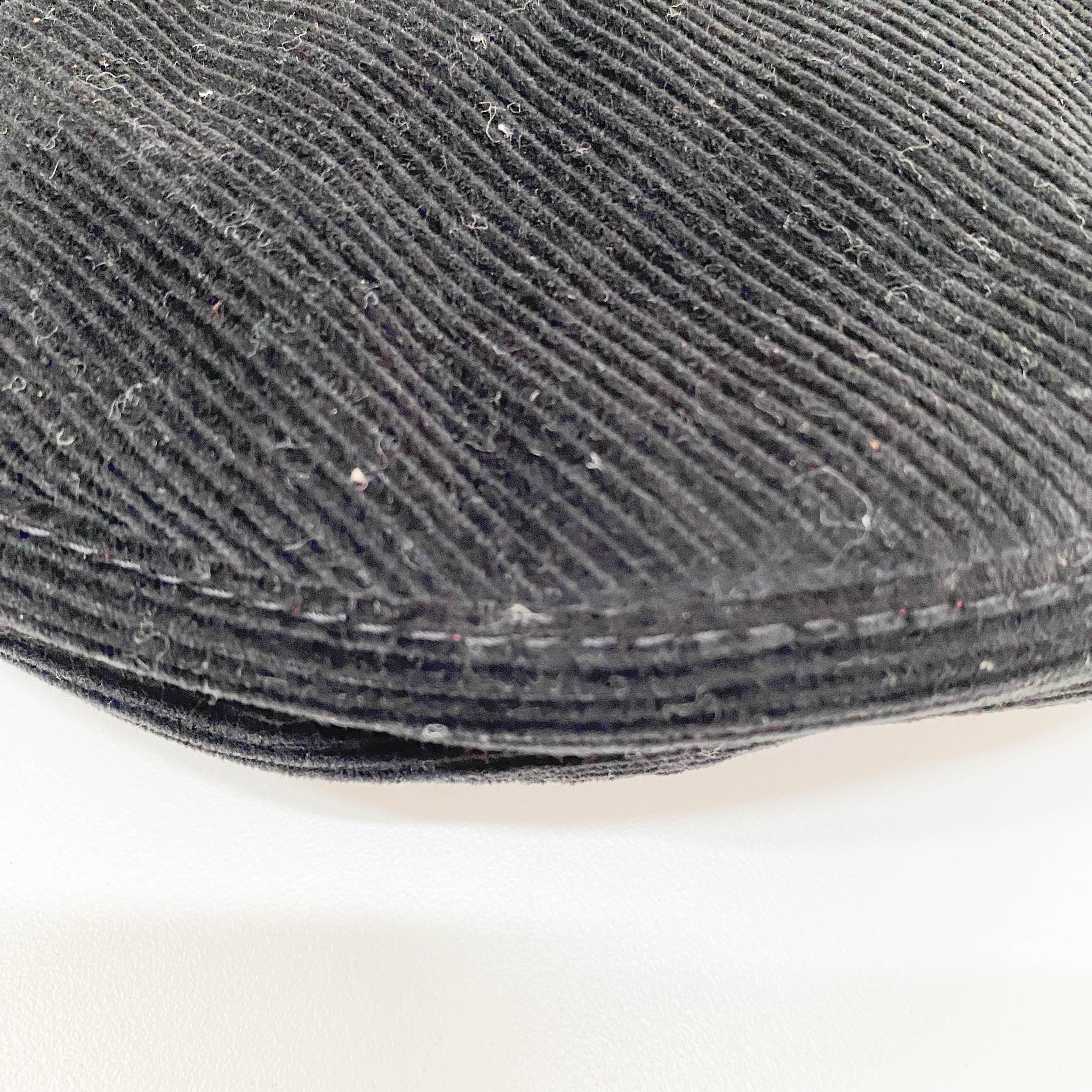 Croissant Black Corduroy Shoulder Bag