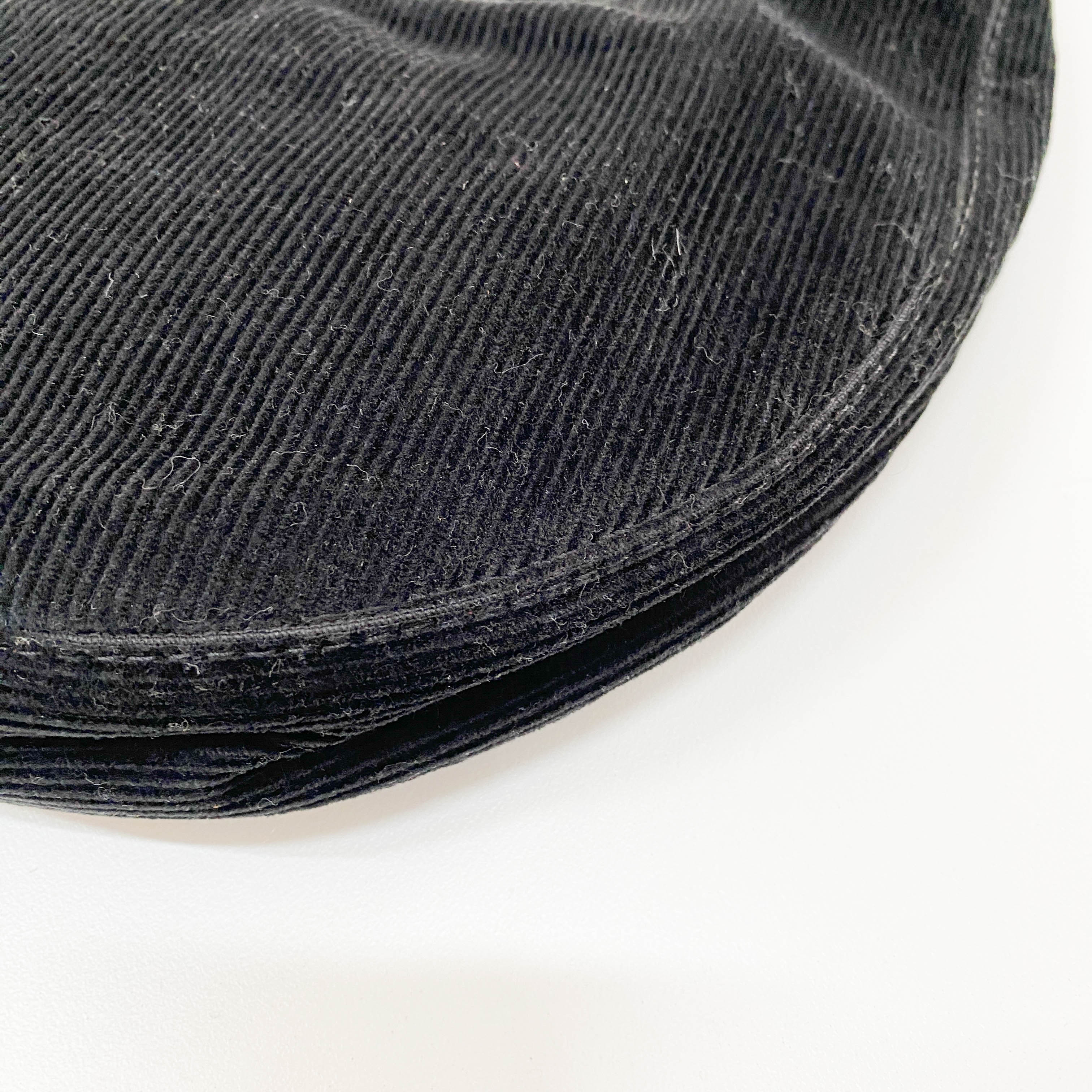 Croissant Black Corduroy Shoulder Bag