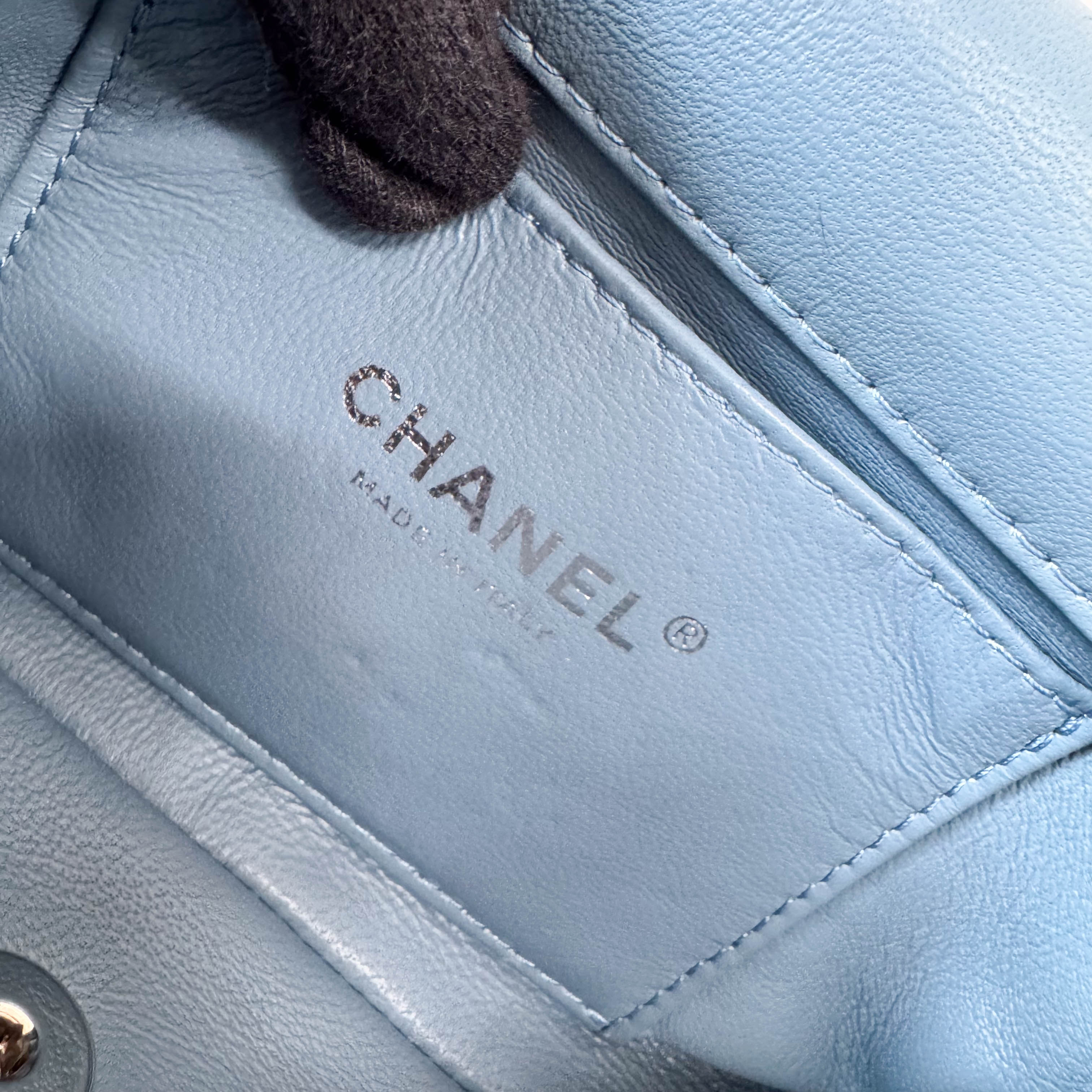 Waterfall Single Flap Mini Rectangular Light Blue Sequin Shoulder Bag