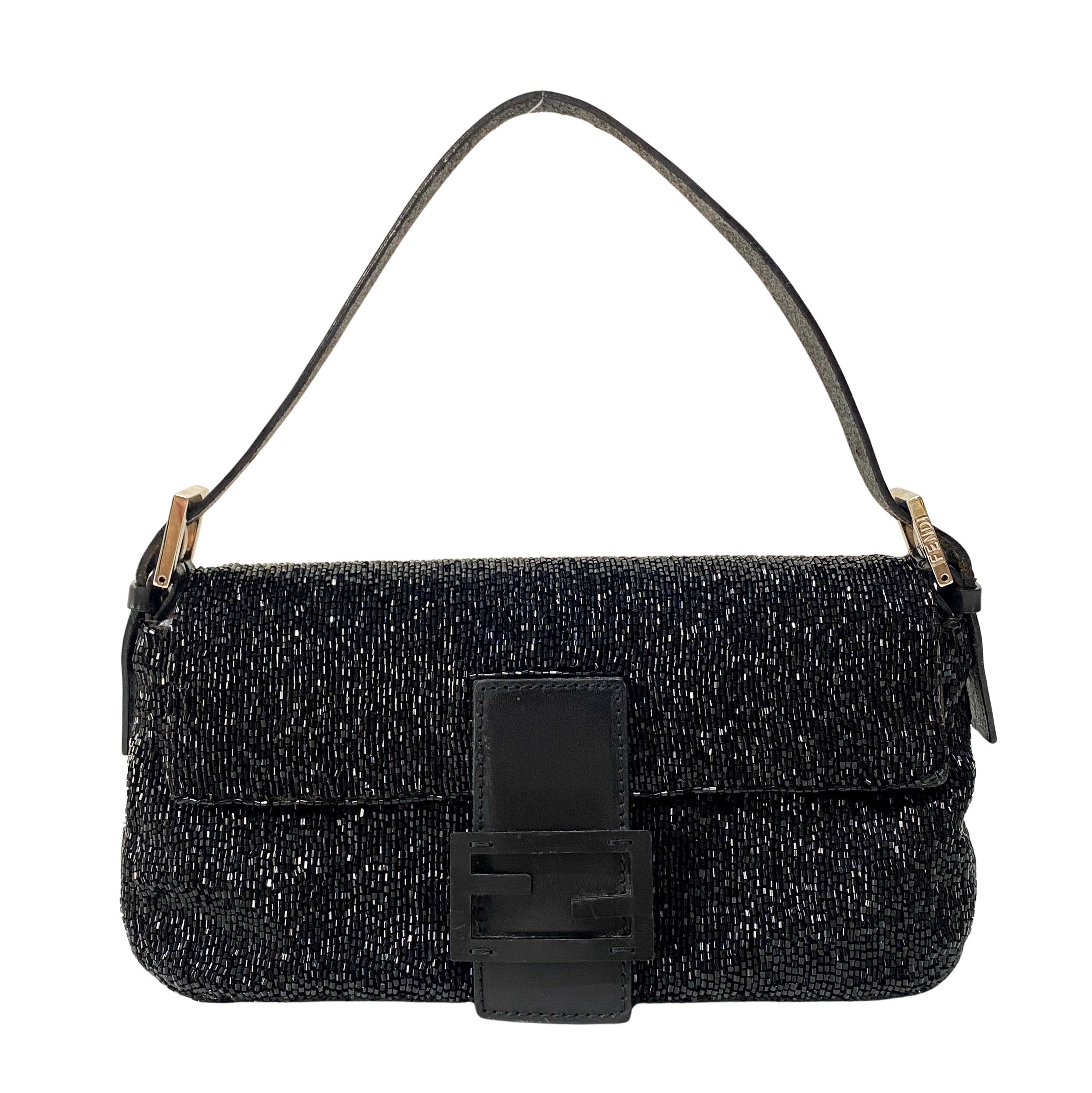 Baguette Black Beads Shoulder Bag