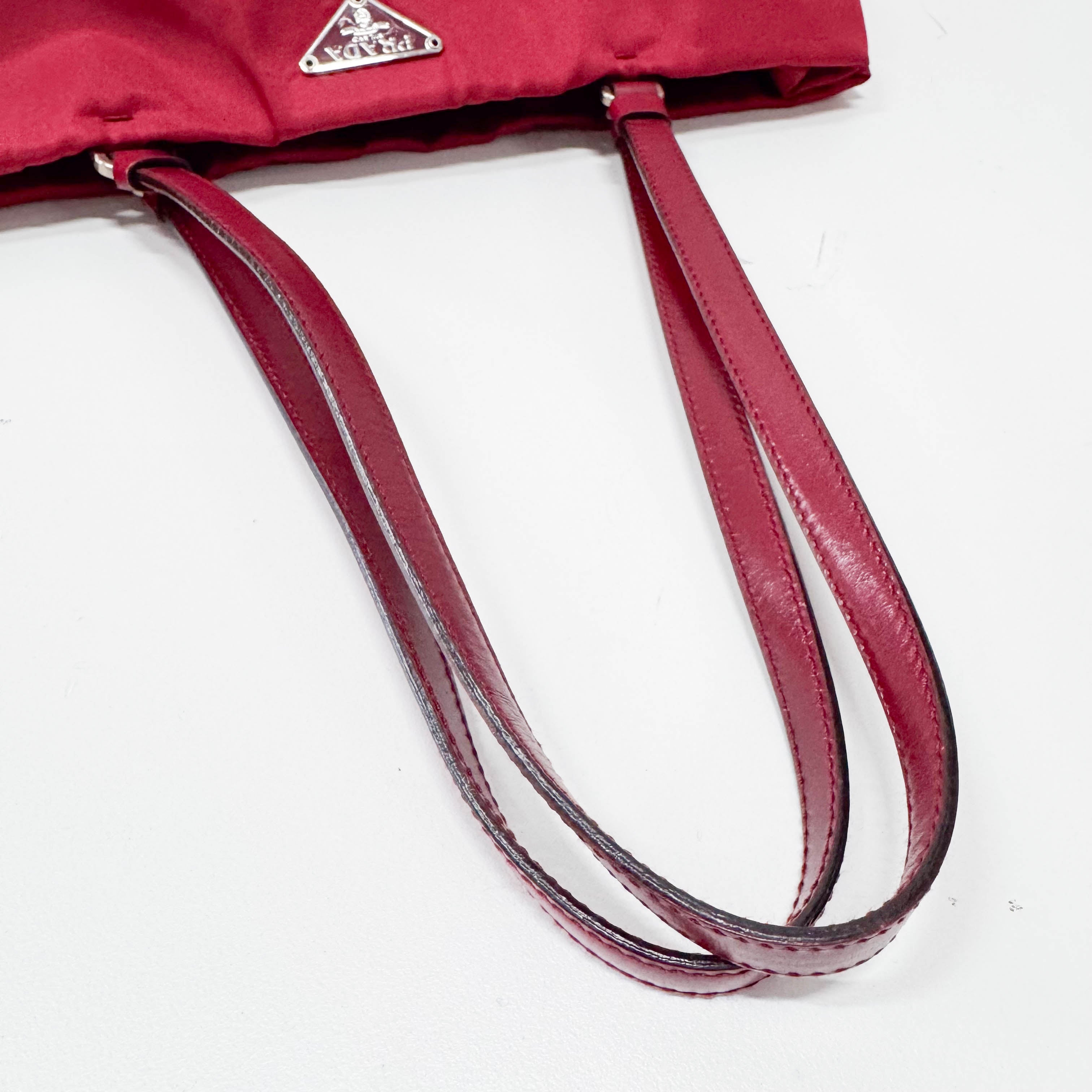 Red Nylon Shoulder Bag