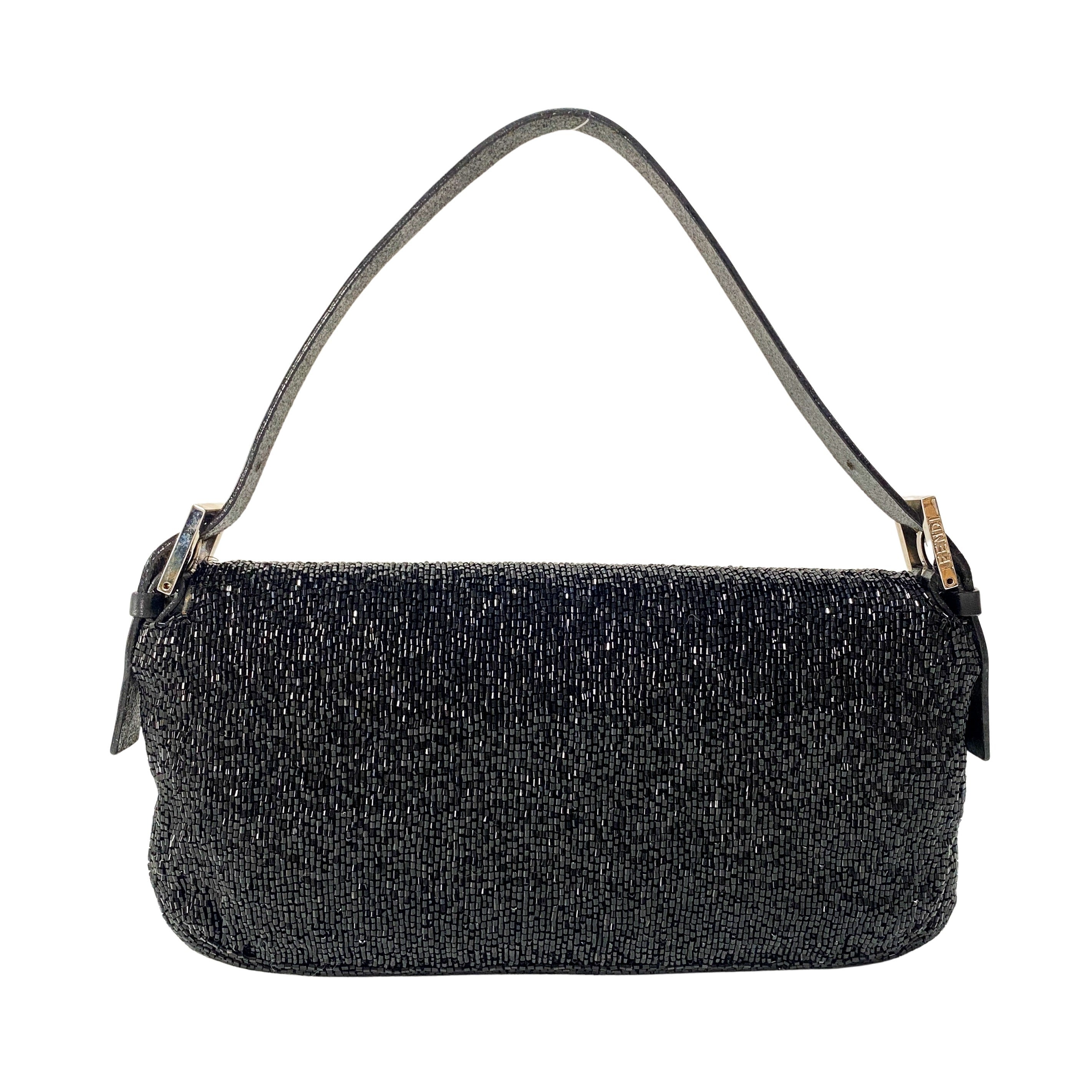Baguette Black Beads Shoulder Bag