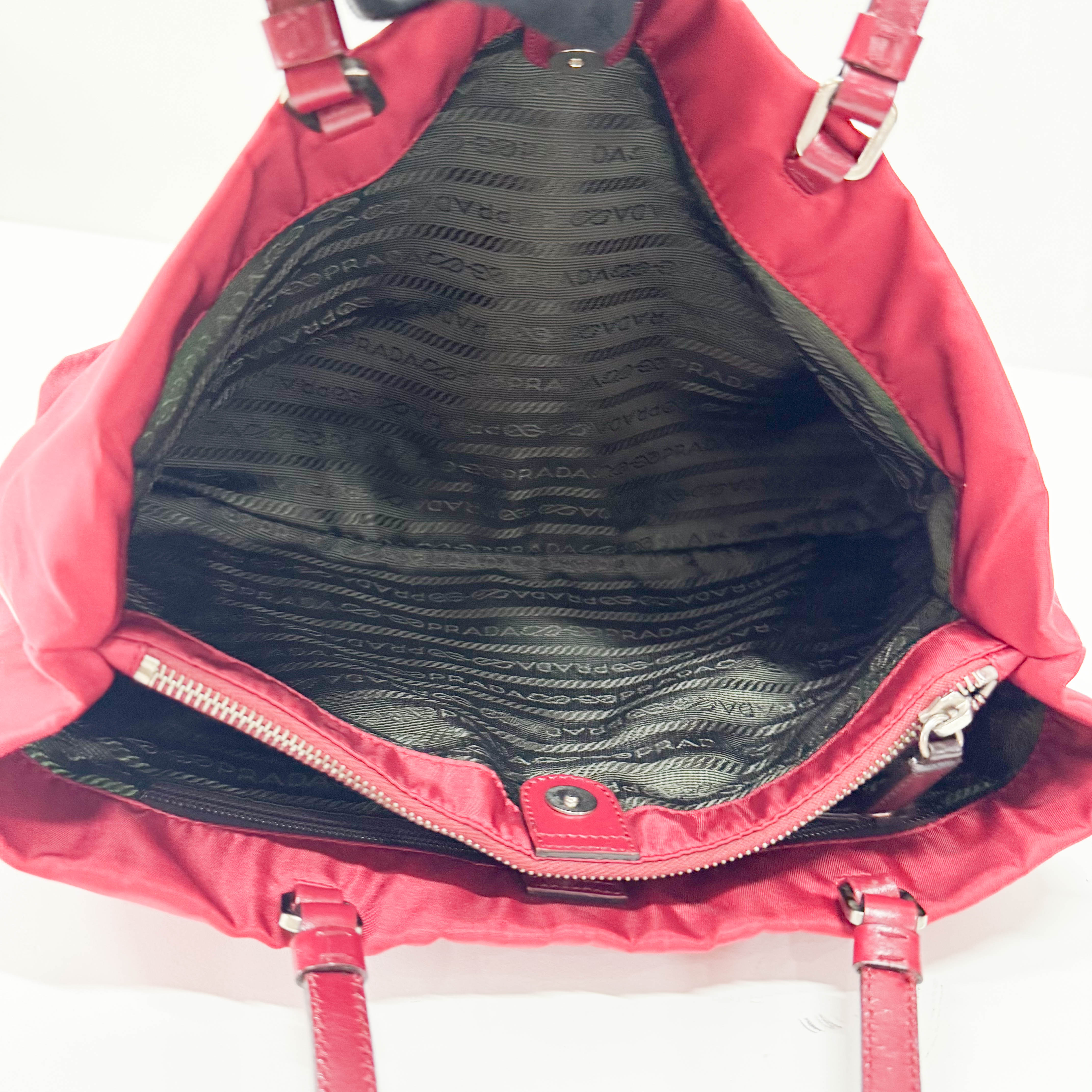 Red Nylon Shoulder Bag