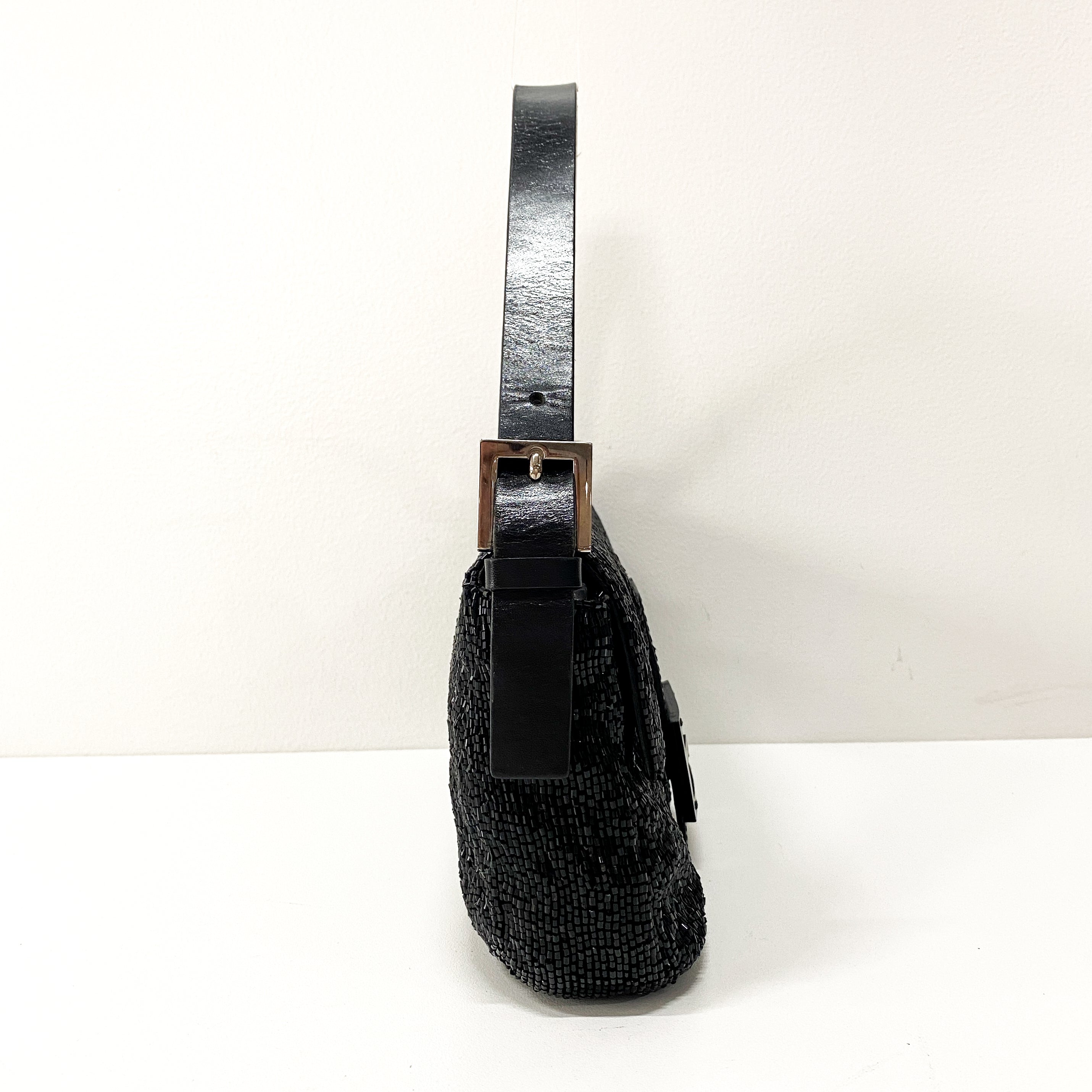 Baguette Black Beads Shoulder Bag