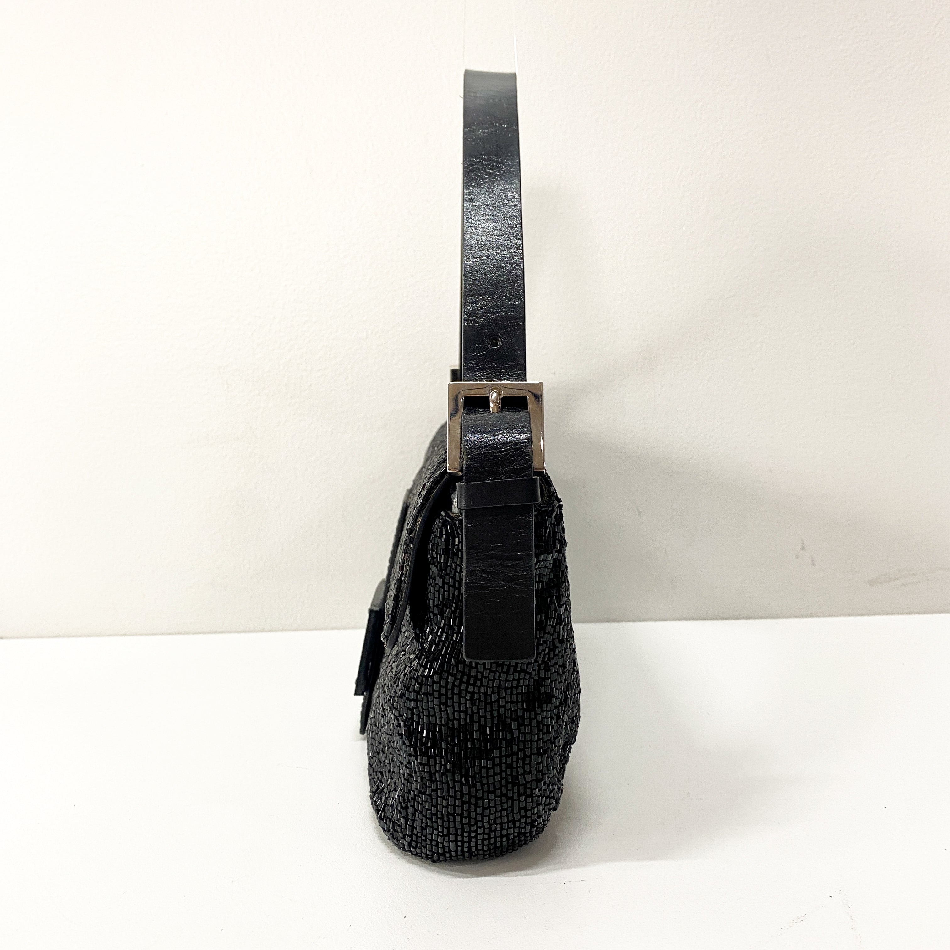 Baguette Black Beads Shoulder Bag