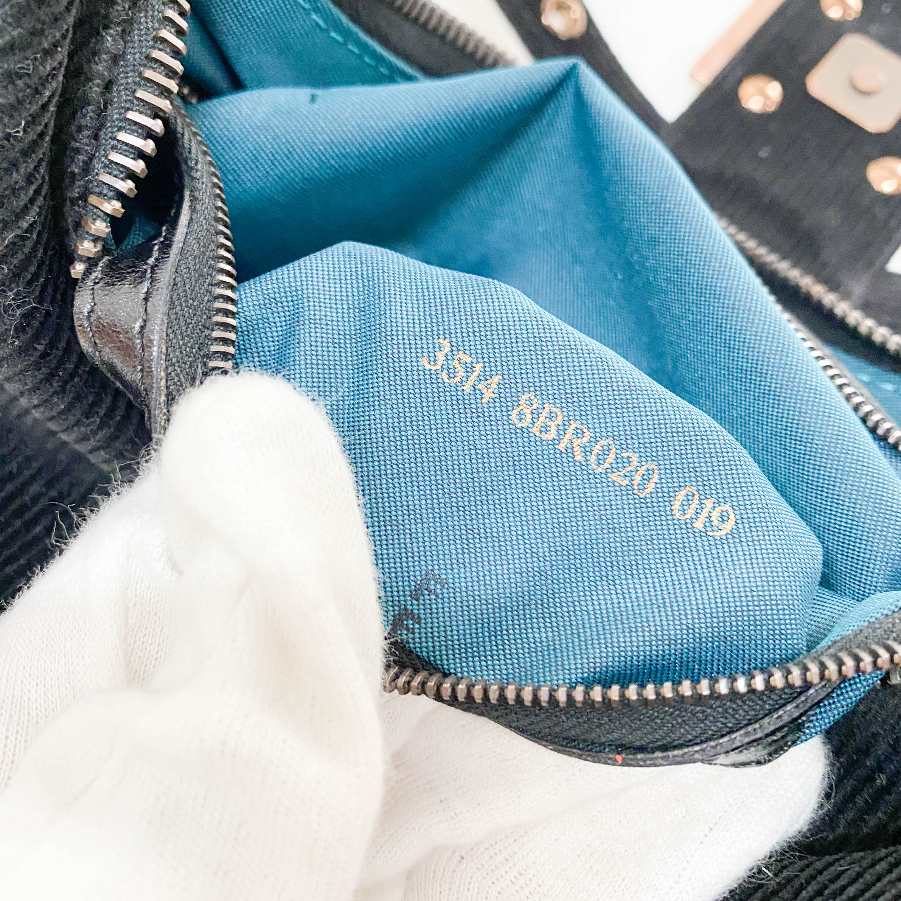 Croissant Black Corduroy Shoulder Bag