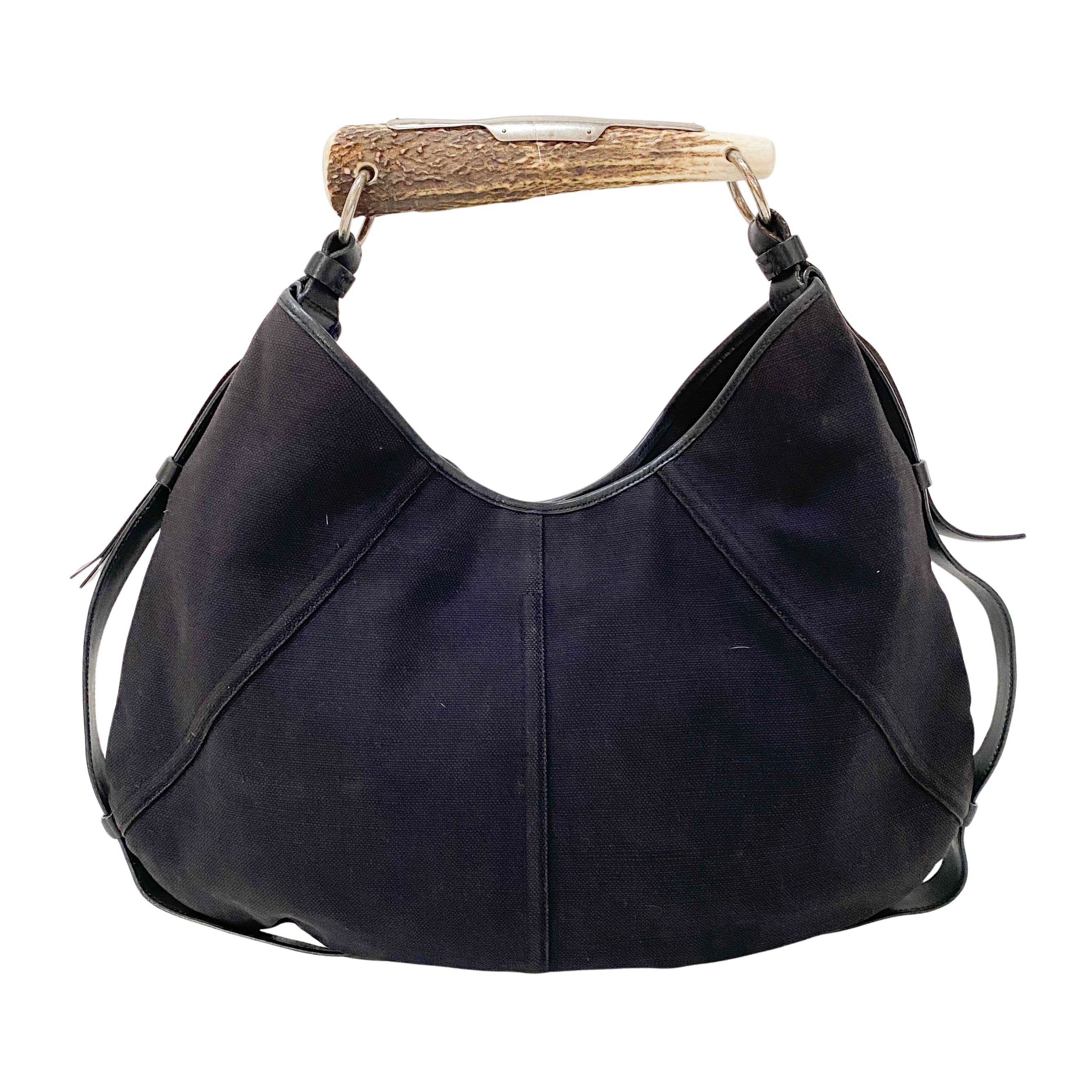 Mombasa Black Canvas Shoulder Bag