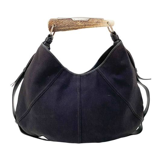 Mombasa Black Canvas Shoulder Bag