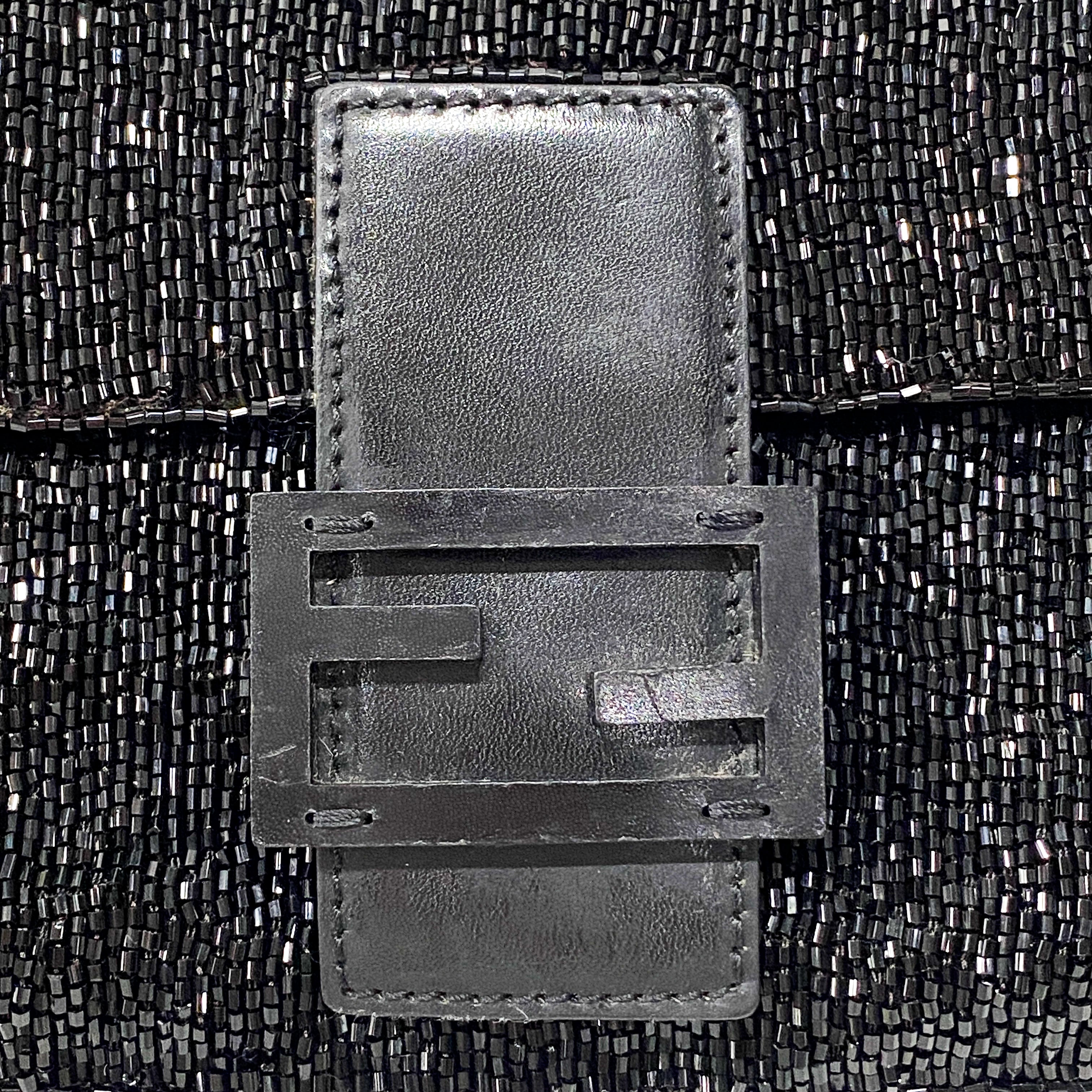 Baguette Black Beads Shoulder Bag