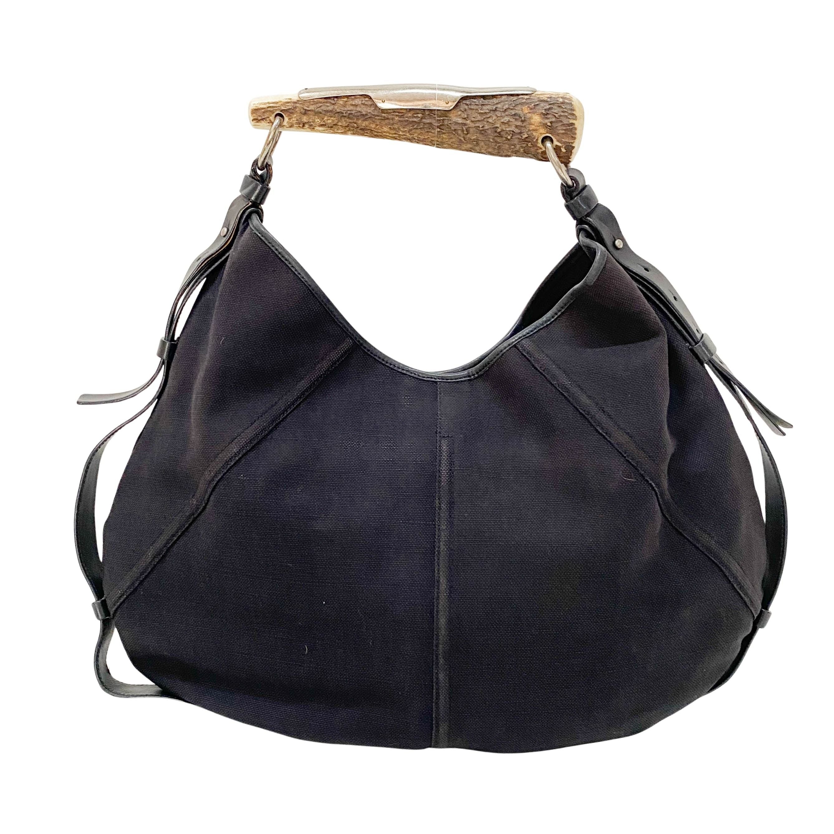 Mombasa Black Canvas Shoulder Bag