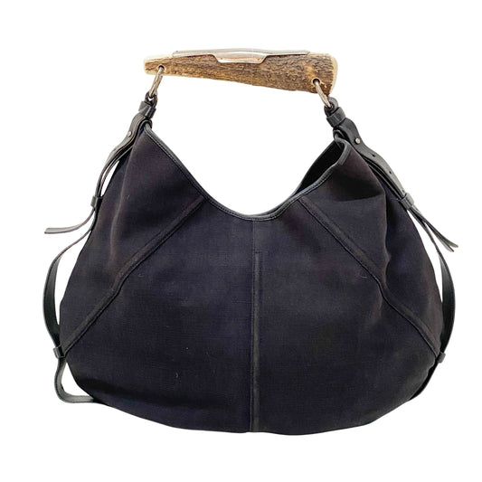 Mombasa Black Canvas Shoulder Bag