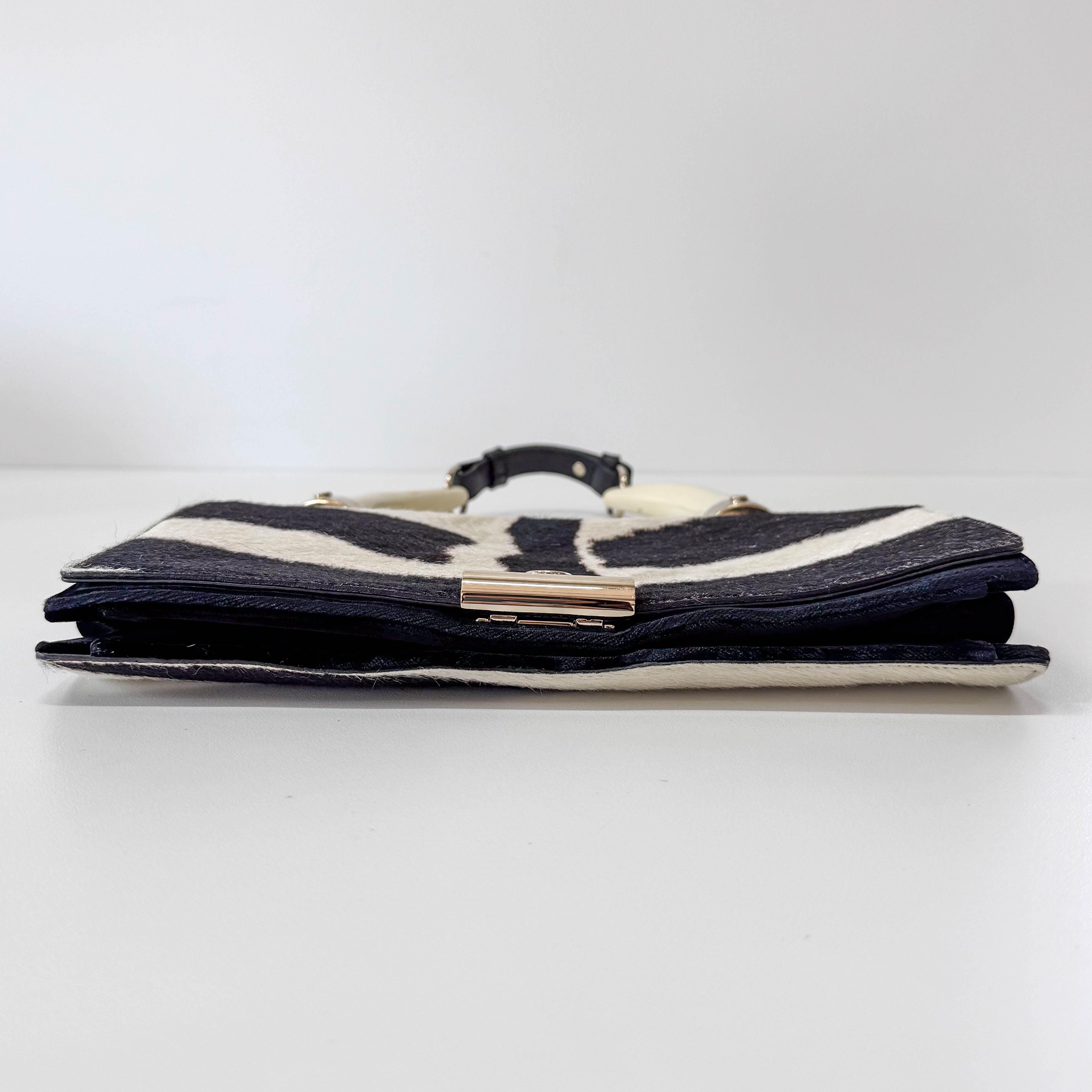 Mombasa Double Horn Cow Print Pony Hair Bag