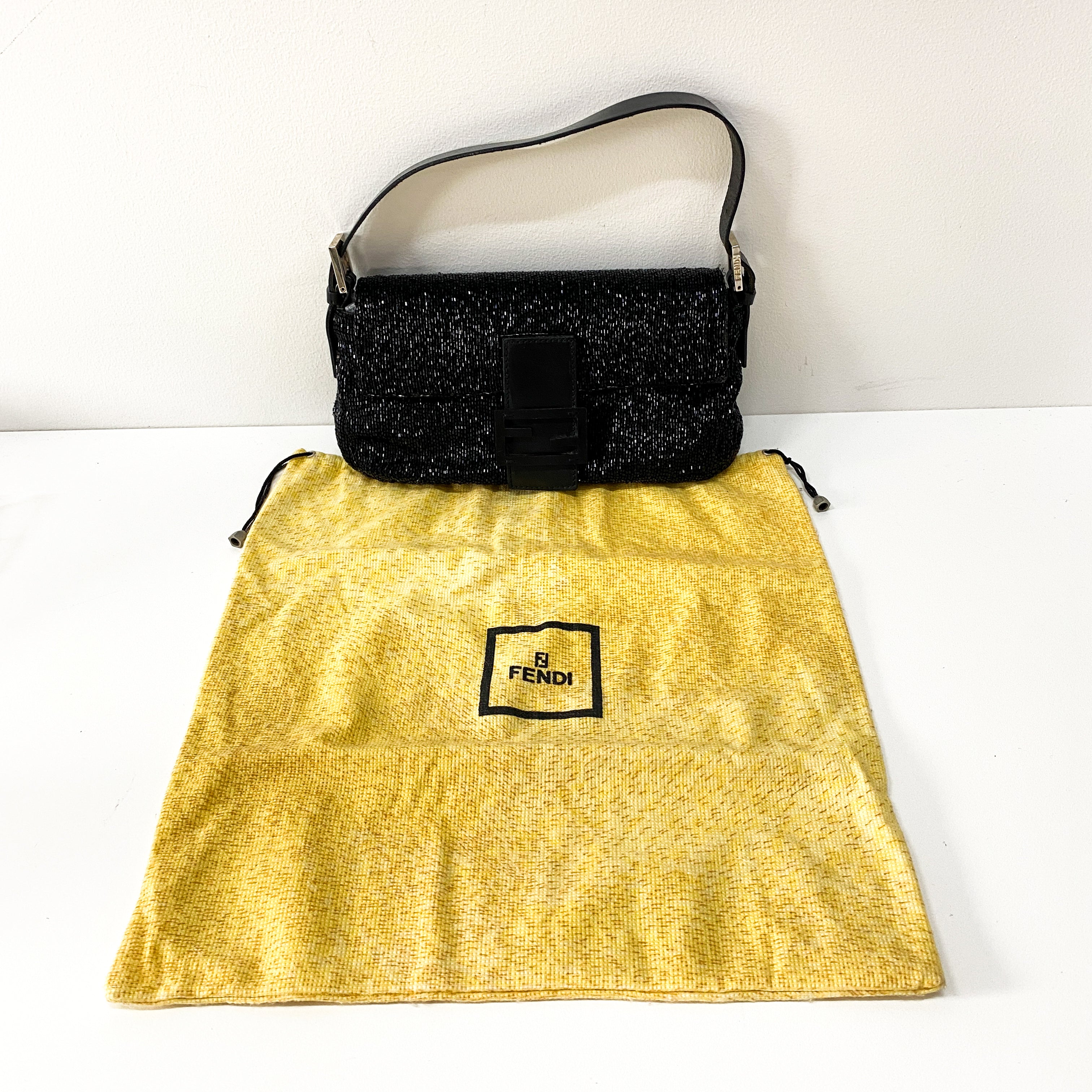 Baguette Black Beads Shoulder Bag