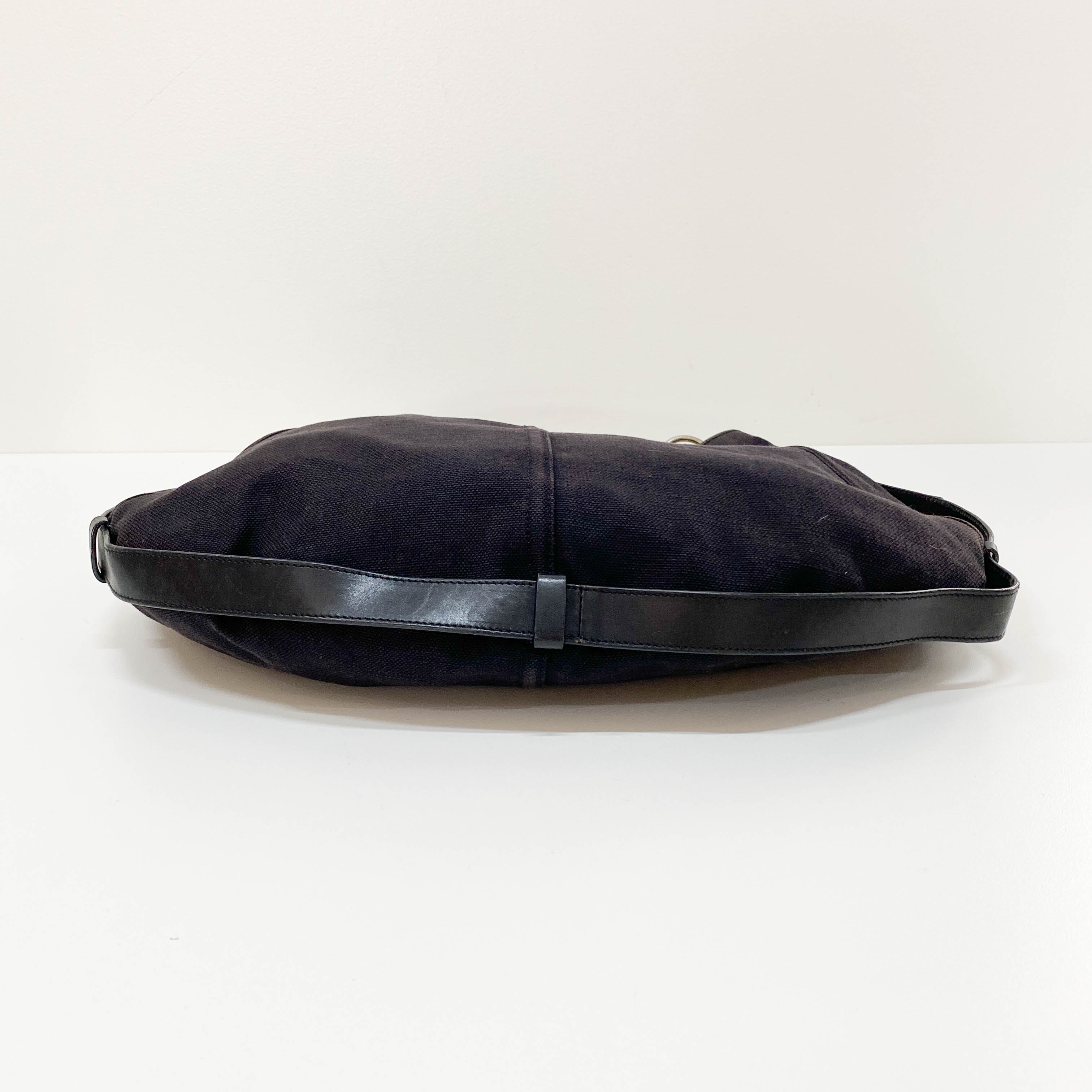 Mombasa Black Canvas Shoulder Bag