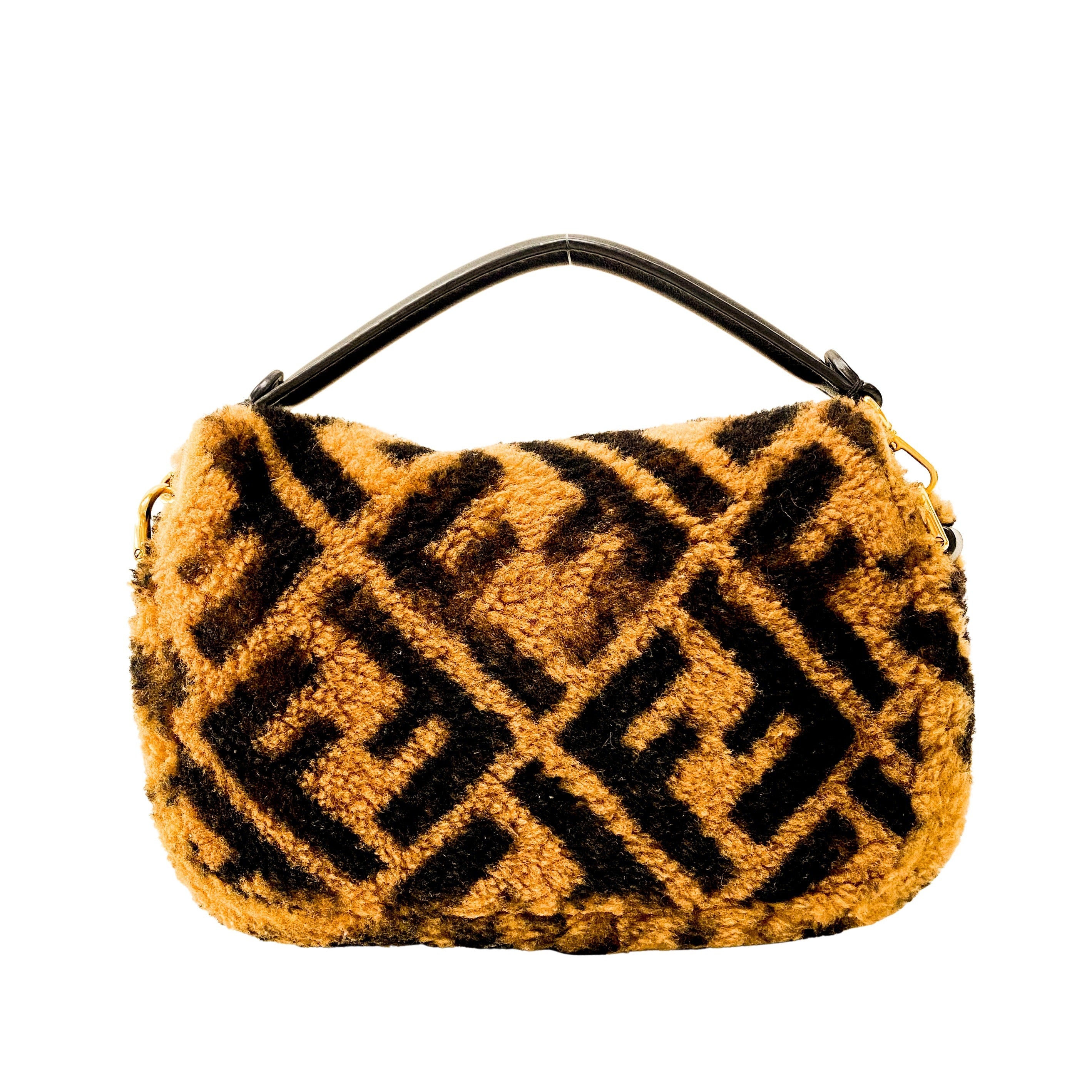 Zucca Baguette Mini Brown Wool Two Way Bag
