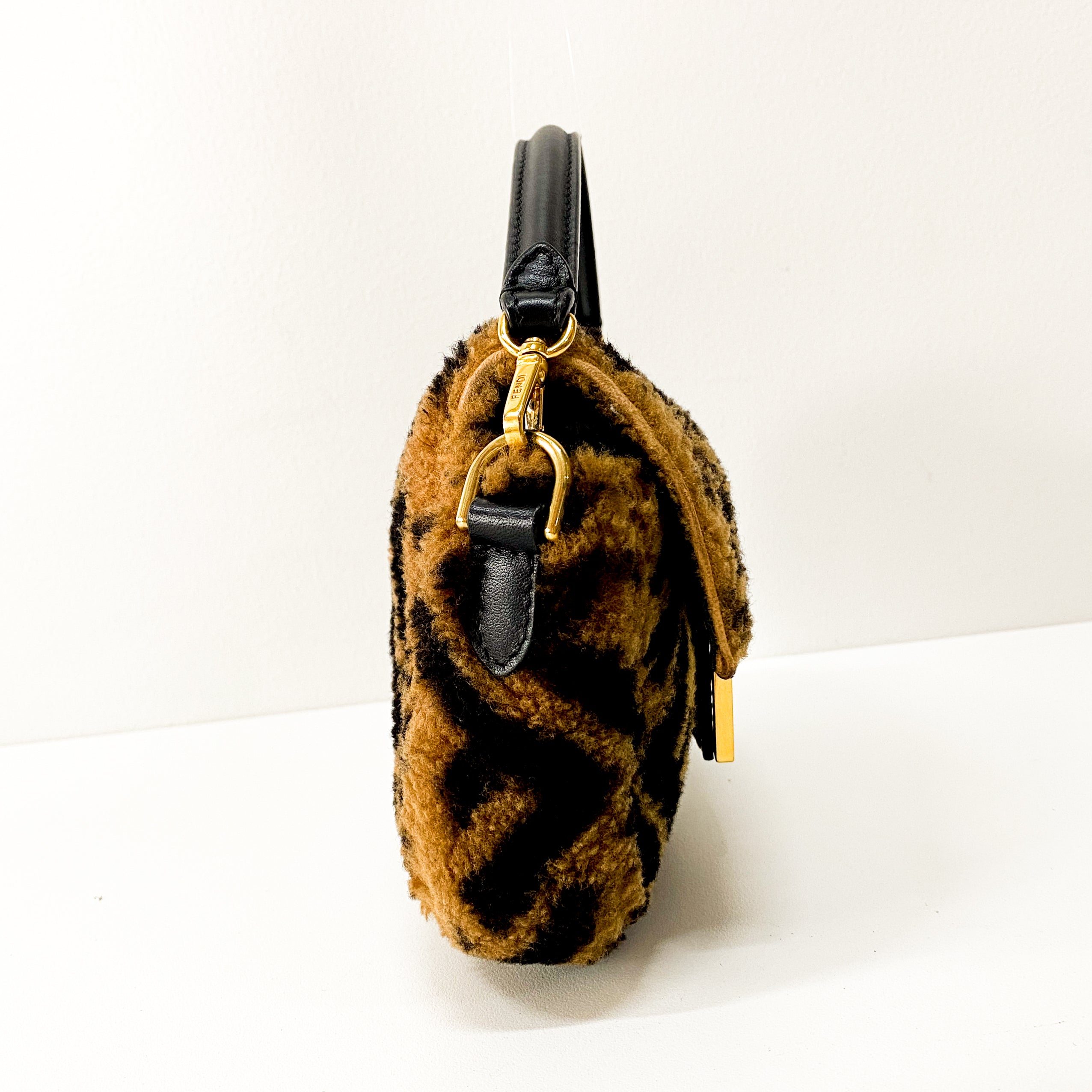 Zucca Baguette Mini Brown Wool Two Way Bag