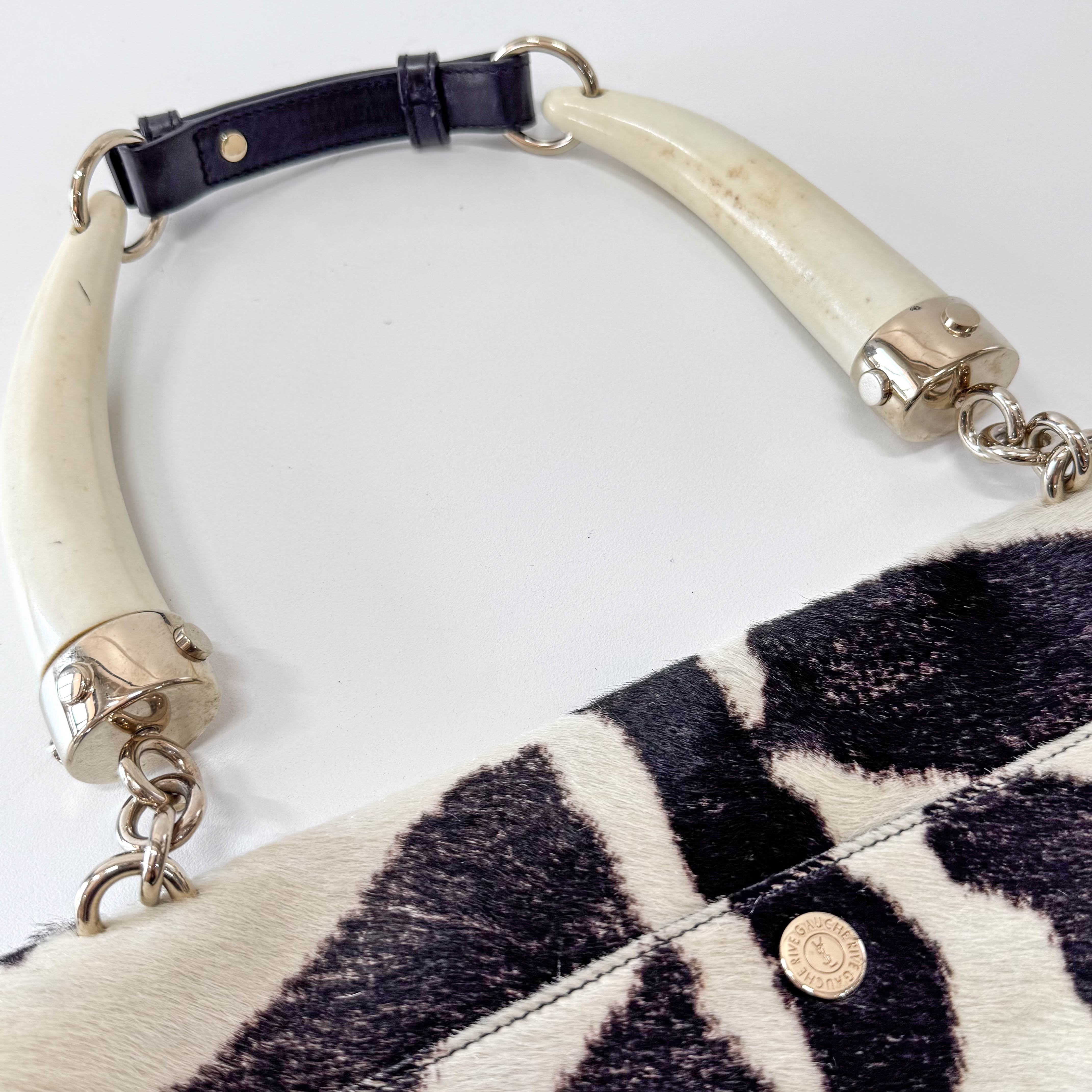 Mombasa Double Horn Cow Print Pony Hair Bag