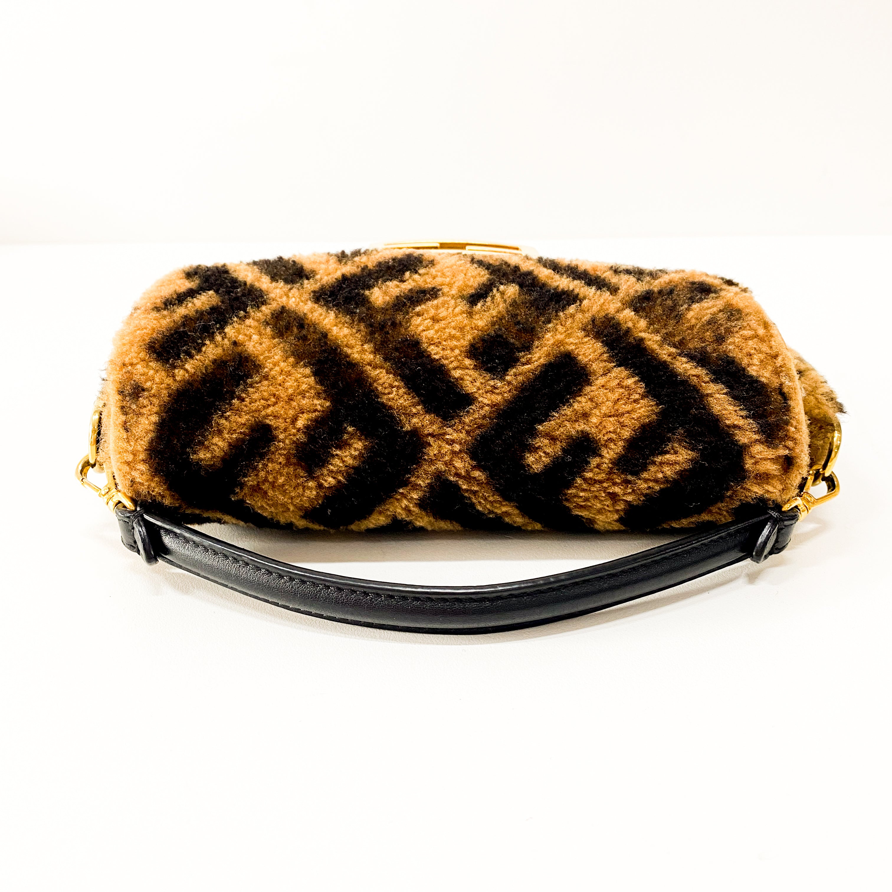 Zucca Baguette Mini Brown Wool Two Way Bag