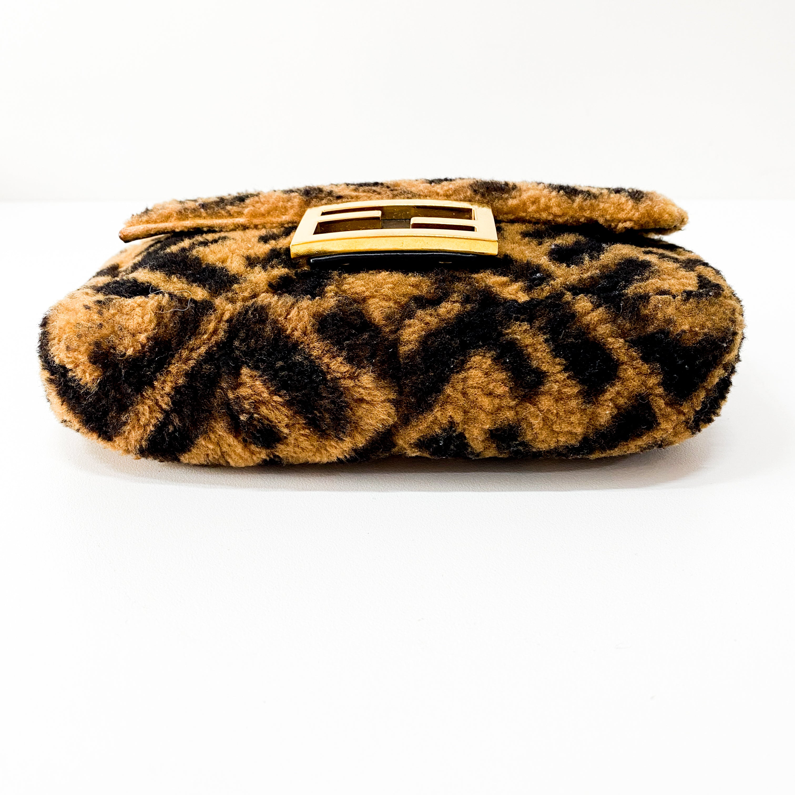 Zucca Baguette Mini Brown Wool Two Way Bag