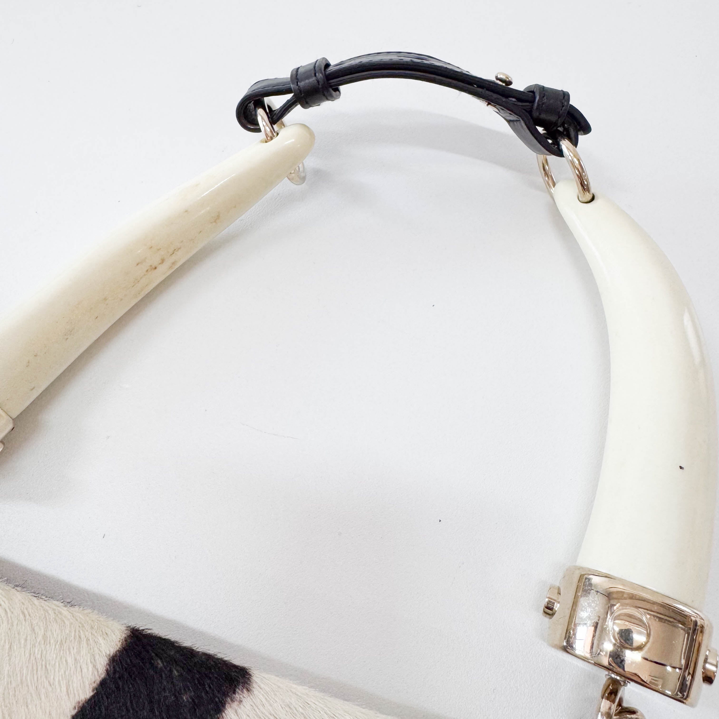 Mombasa Double Horn Cow Print Pony Hair Bag