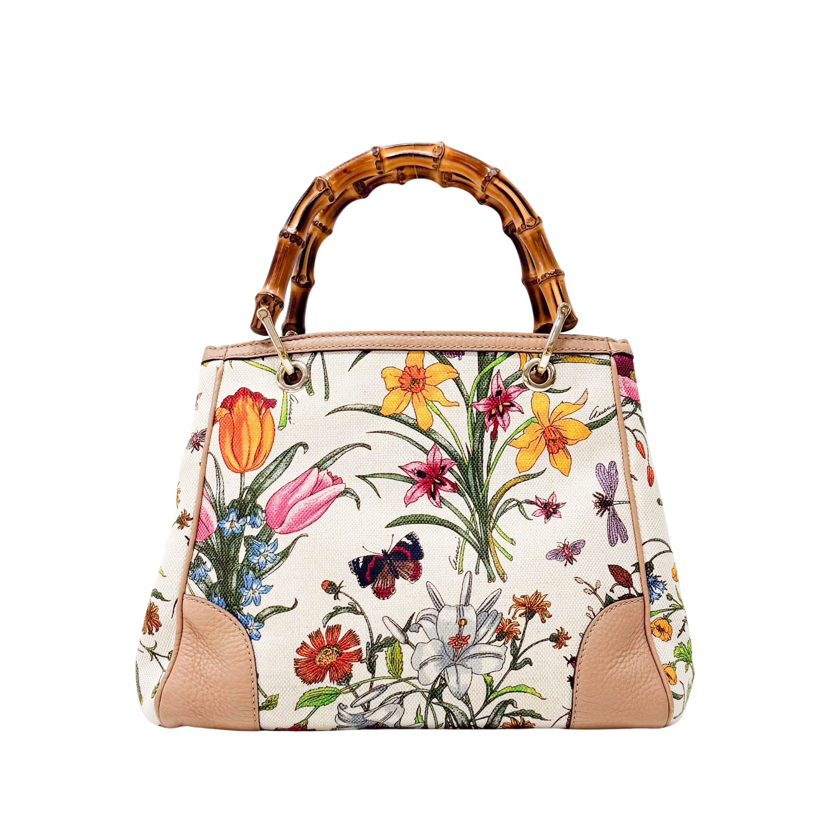 Bamboo Multi-colour Floral Canvas Bag