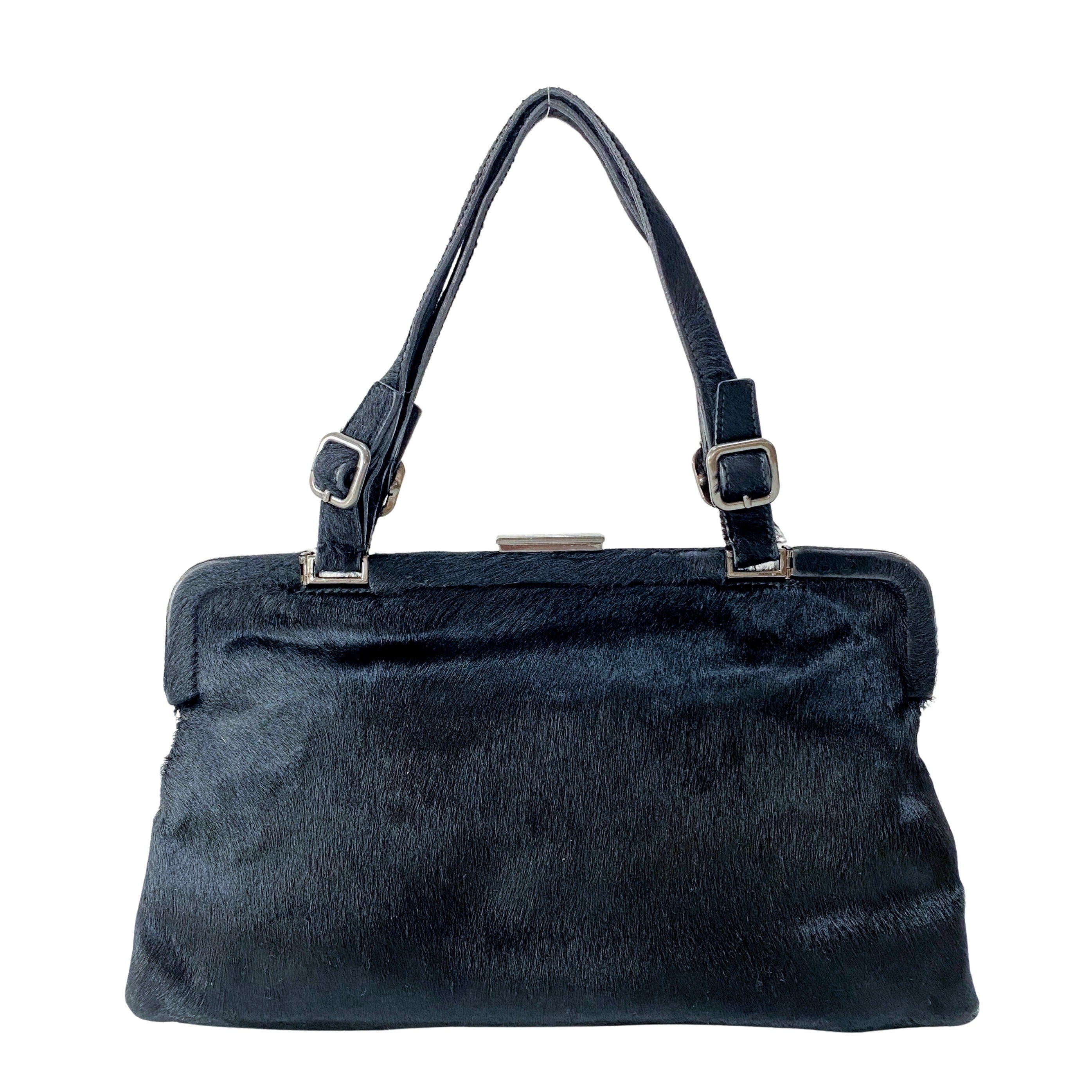 Black Pony Hair Shoulder Bag