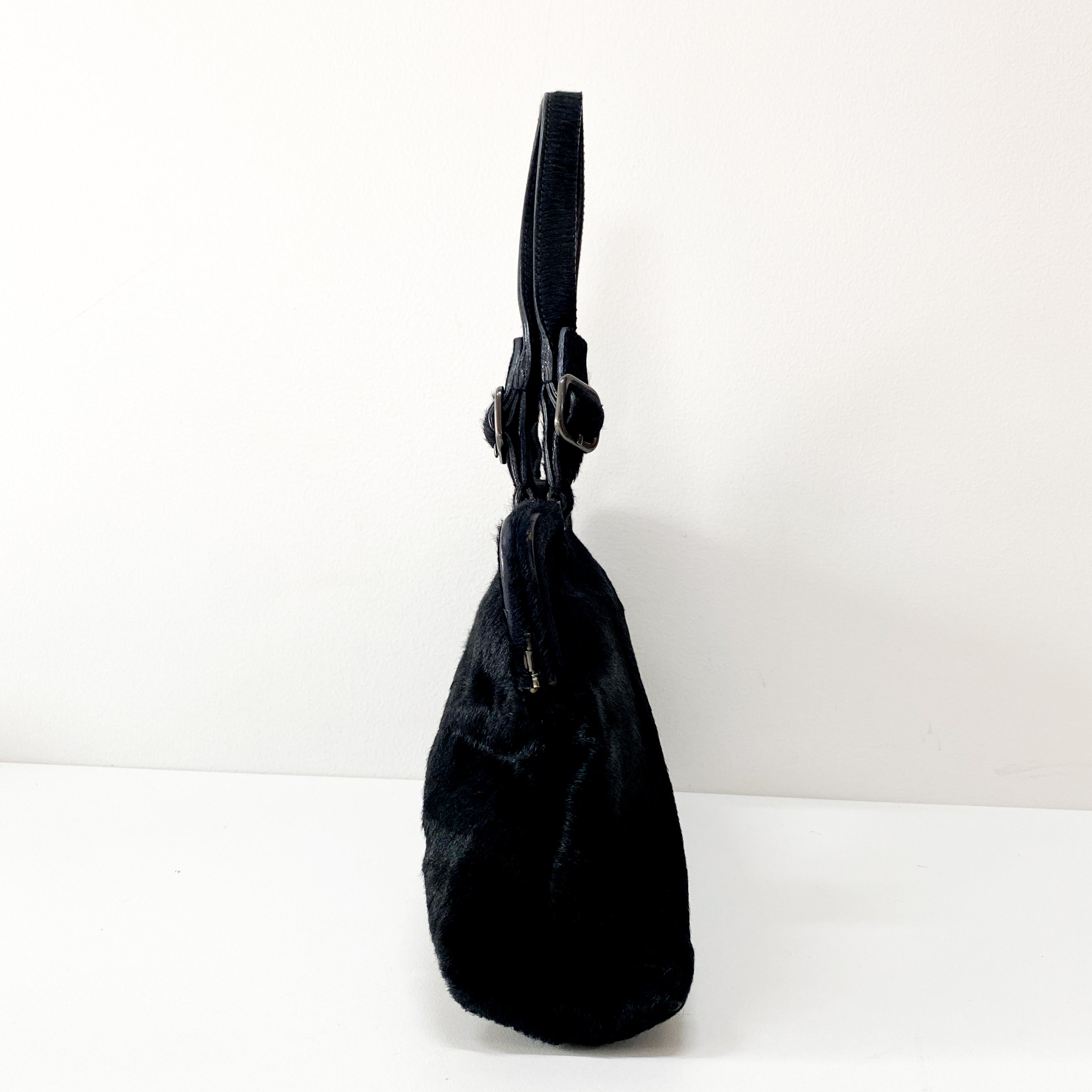 Black Pony Hair Shoulder Bag