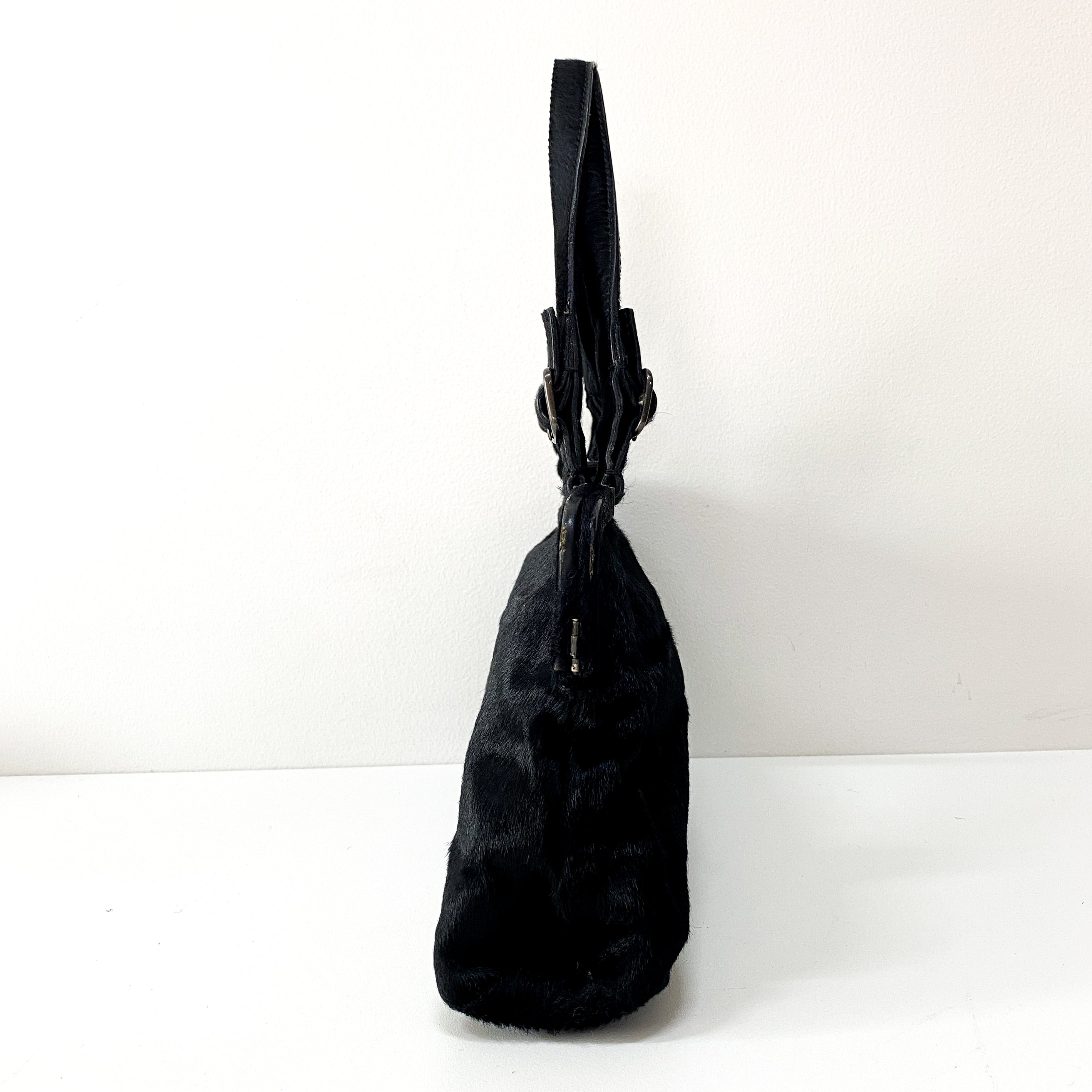 Black Pony Hair Shoulder Bag