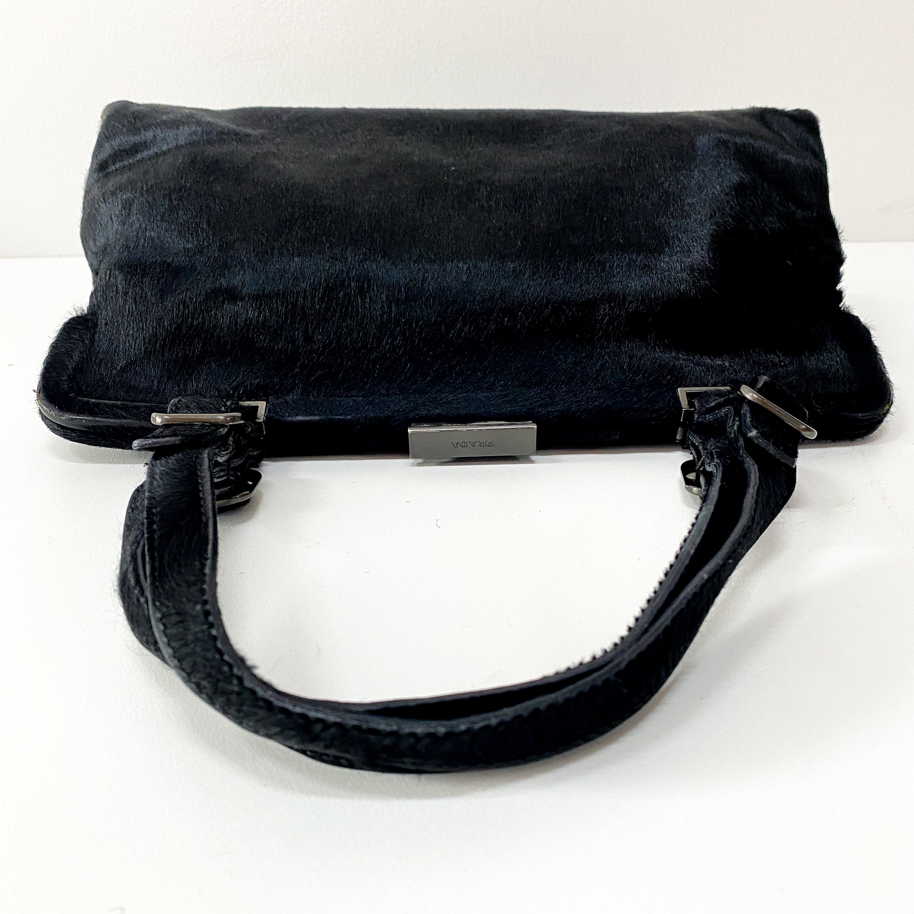 Black Pony Hair Shoulder Bag