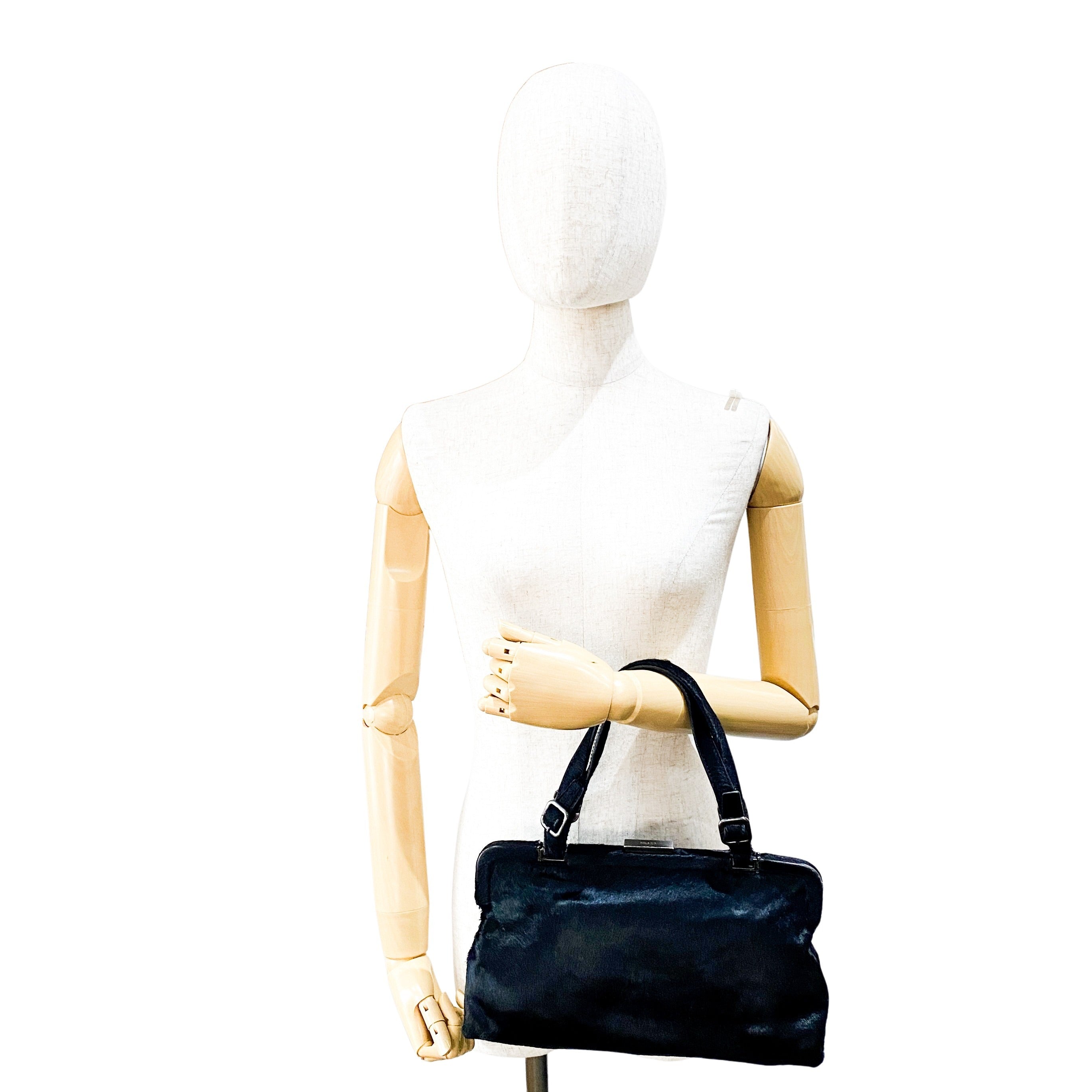 Black Pony Hair Shoulder Bag