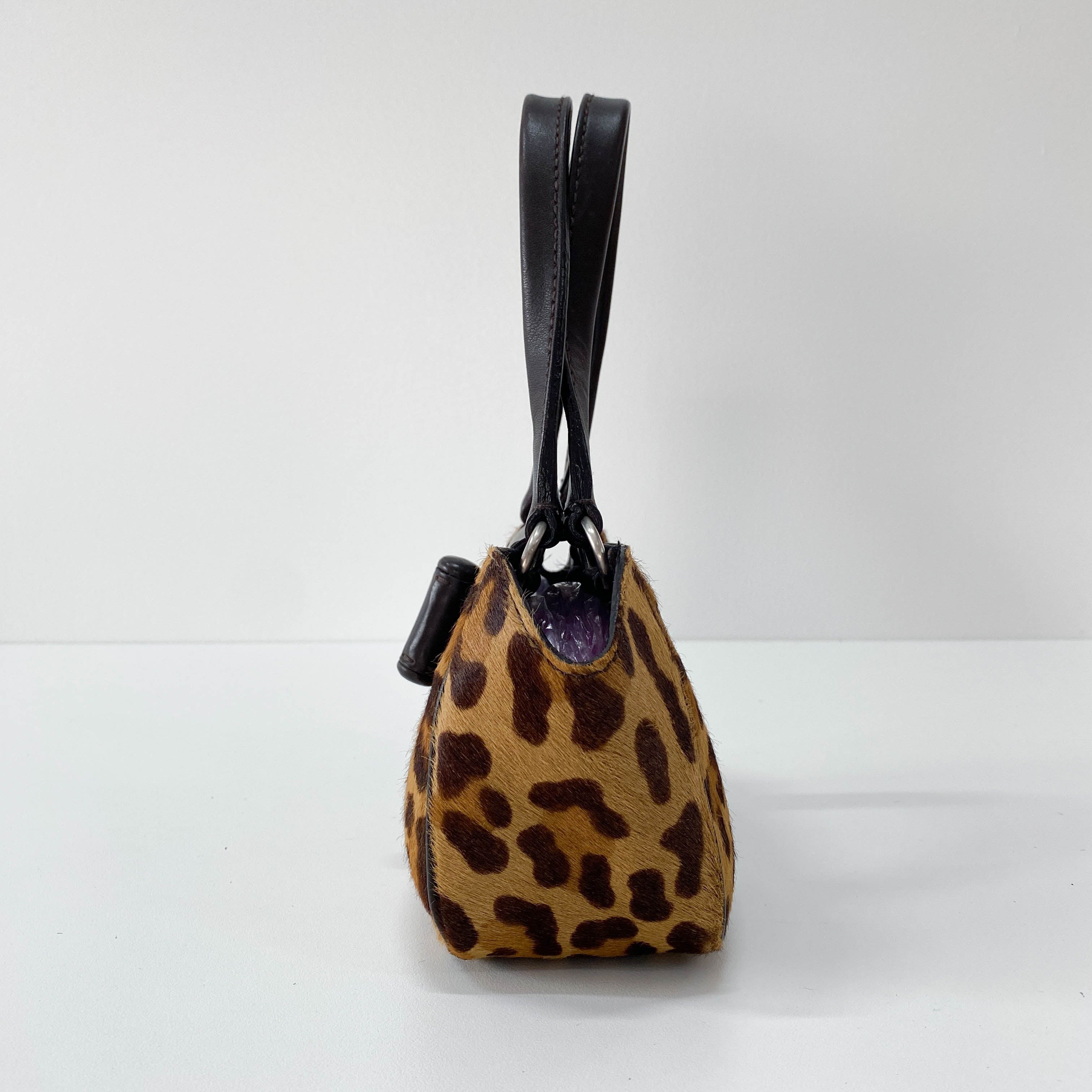 Leopard Print Pony Hair Mini Bag