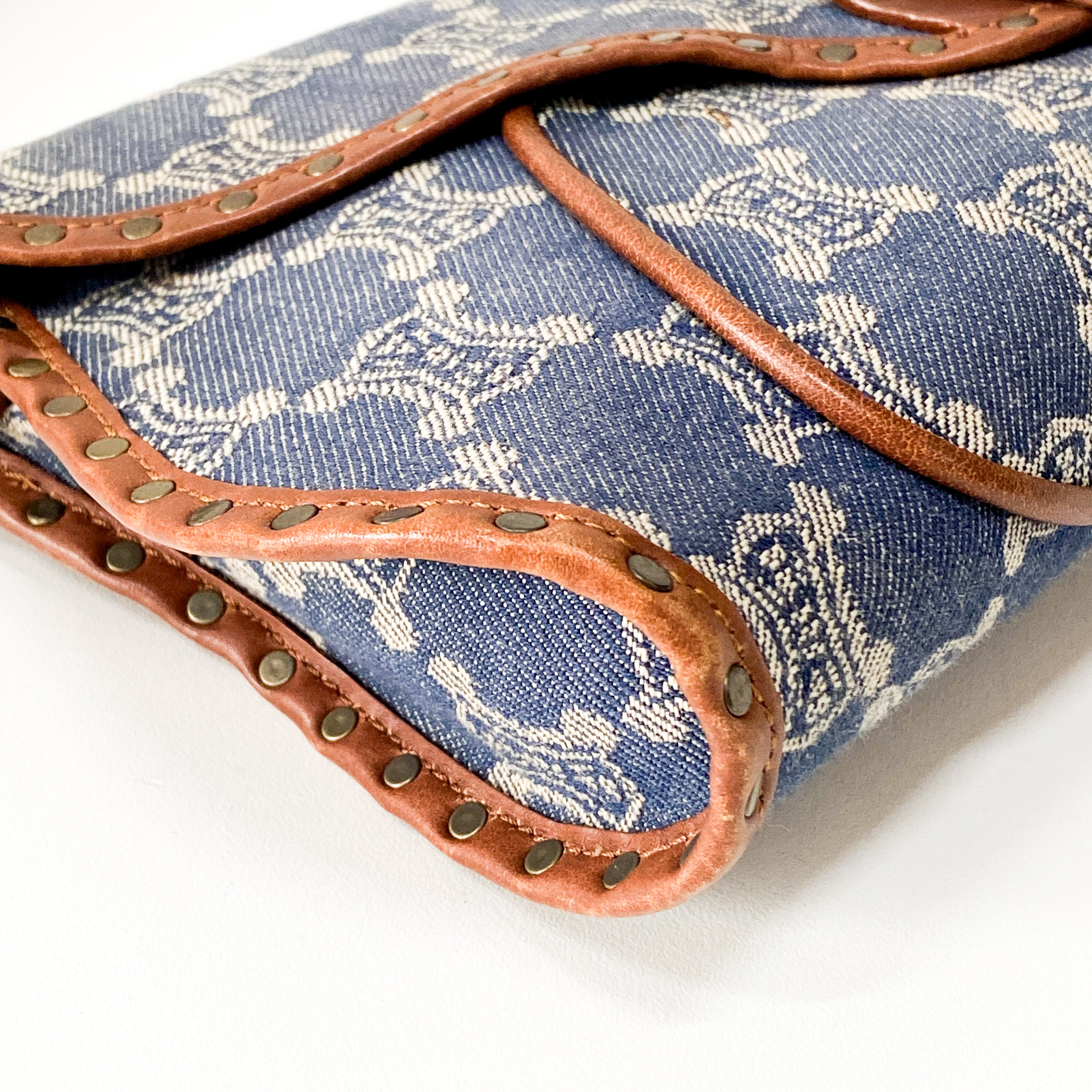 Paris Macadam Blue Denim Shoulder Bag