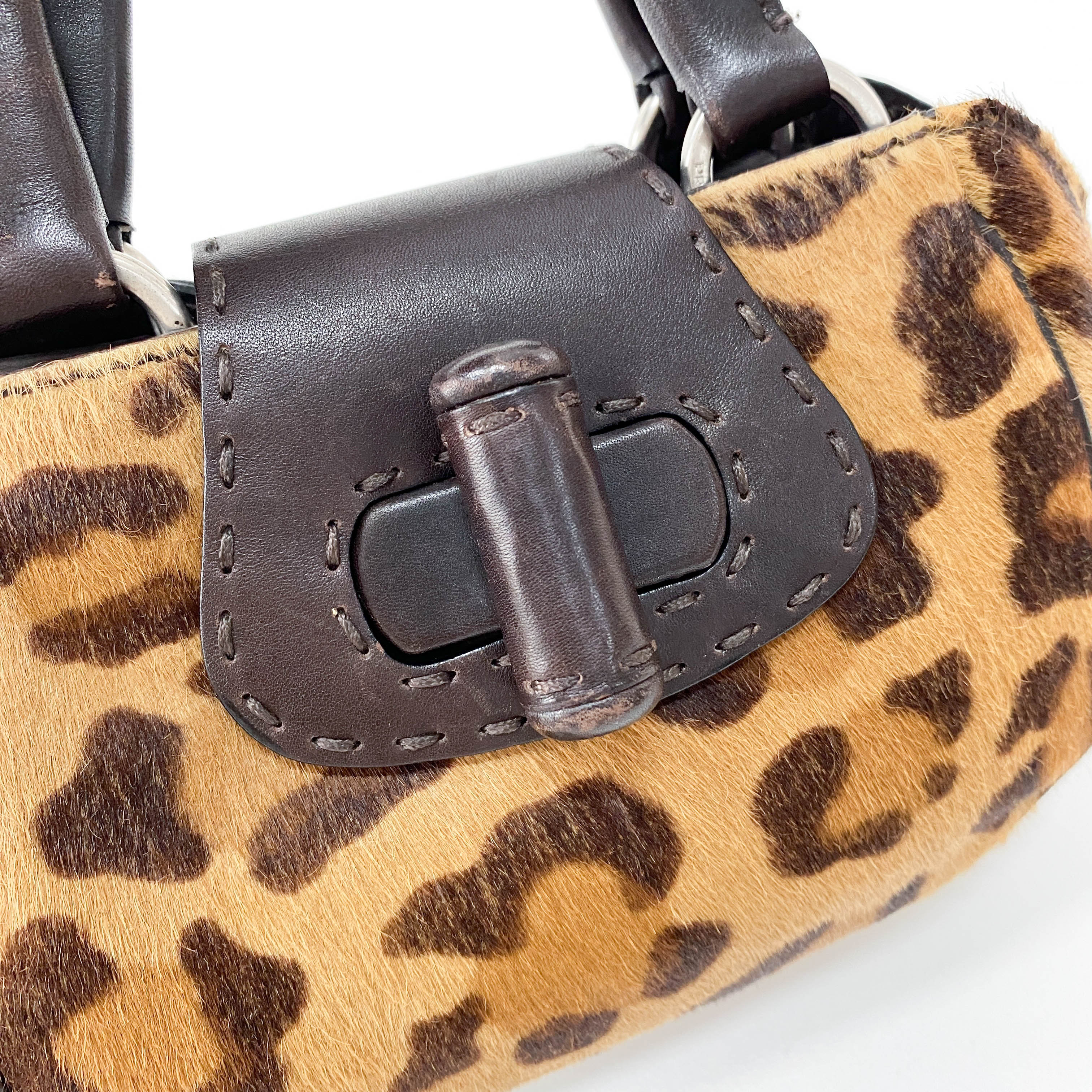 Leopard Print Pony Hair Mini Bag