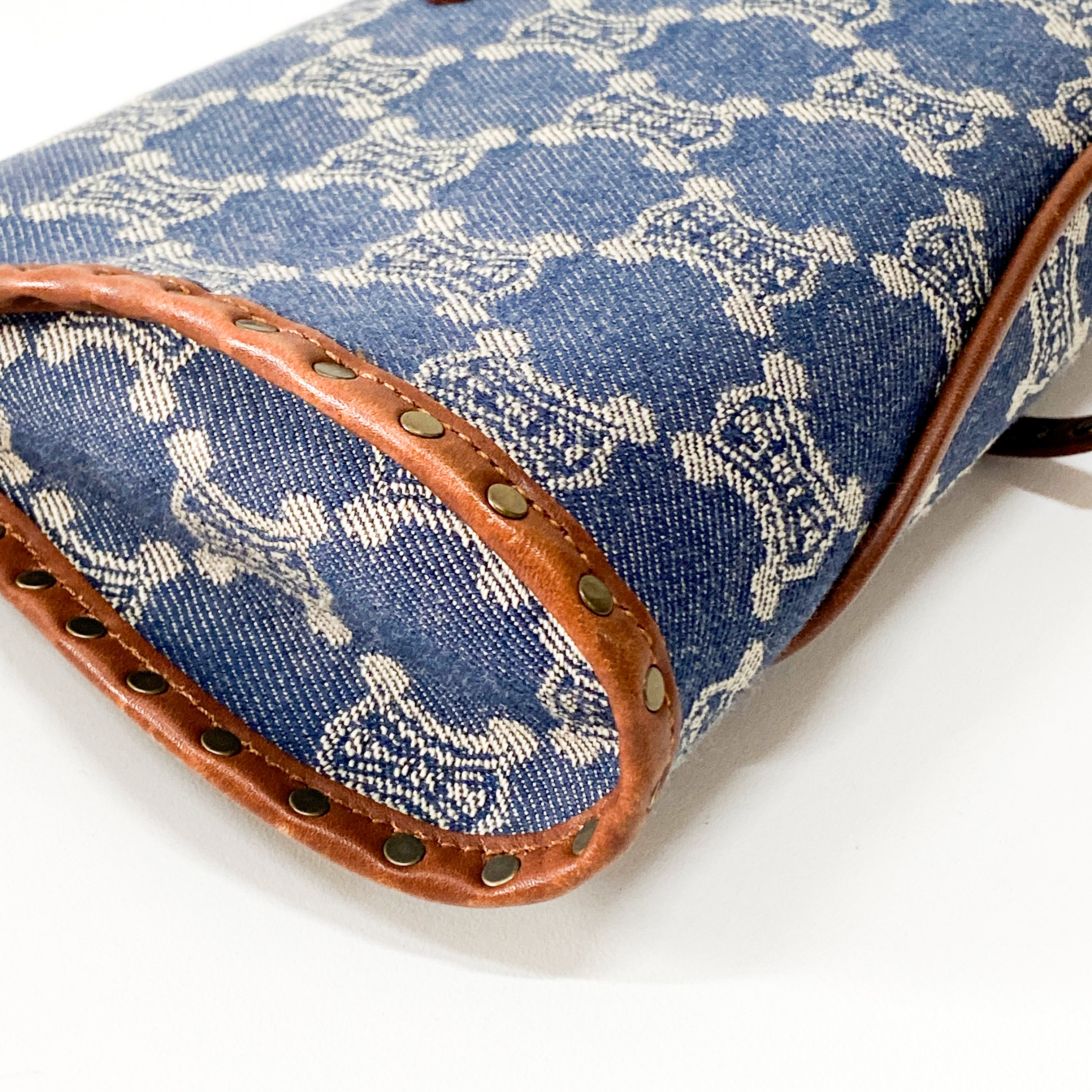 Paris Macadam Blue Denim Shoulder Bag