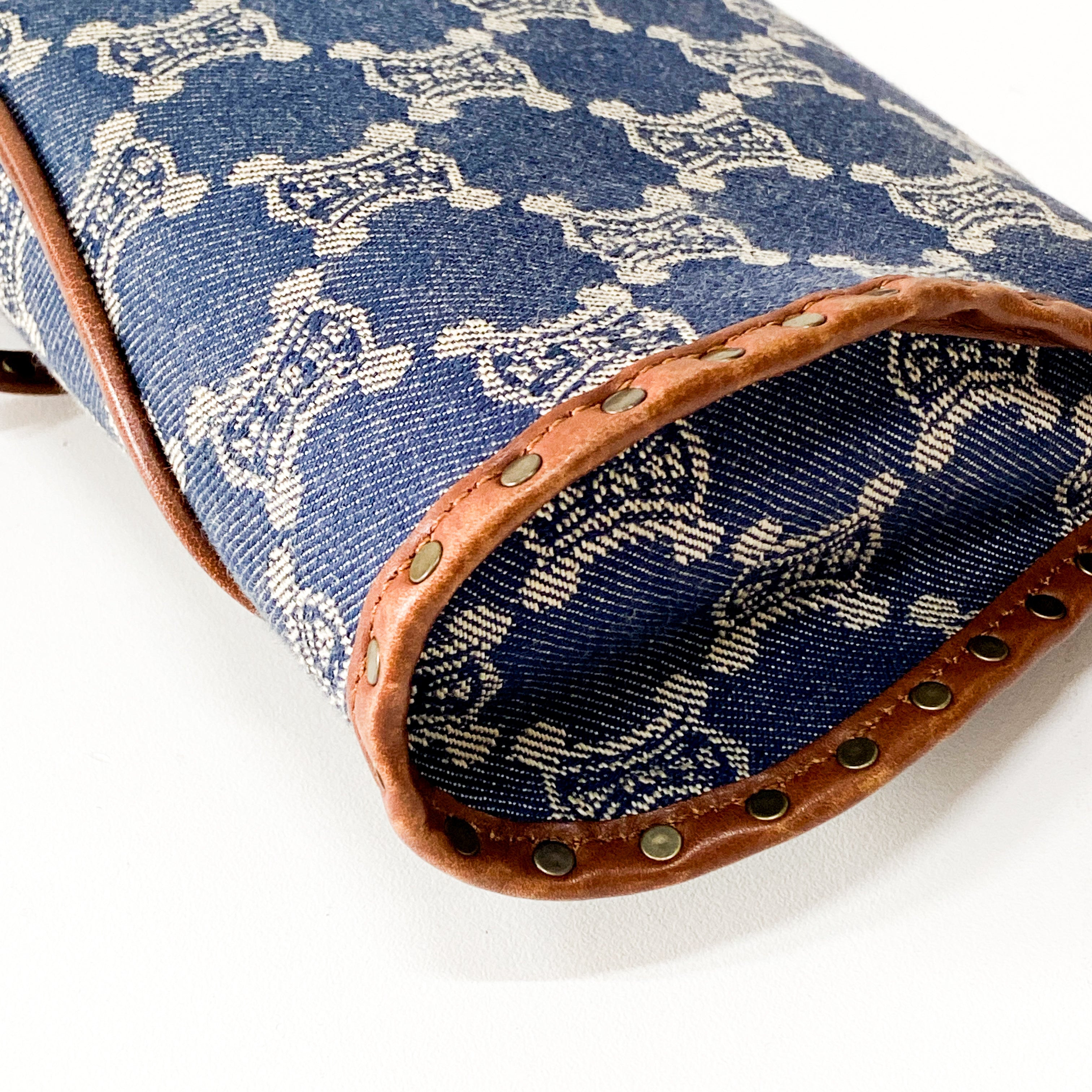 Paris Macadam Blue Denim Shoulder Bag