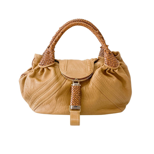 Spy Beige Leather Shoulder Bag
