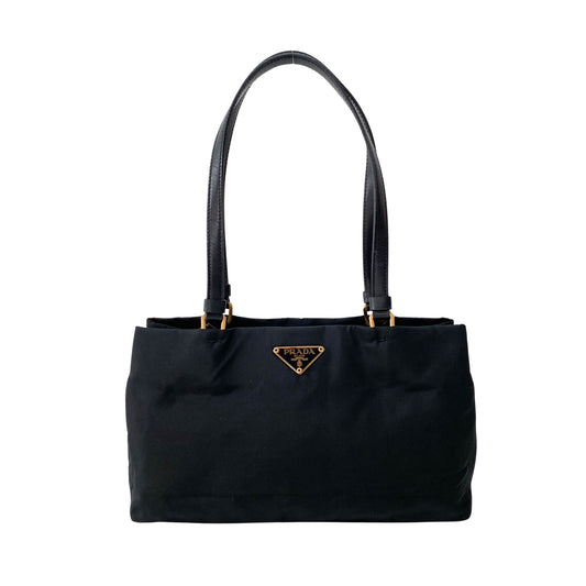 Tessuto Black Nylon Shoulder Bag