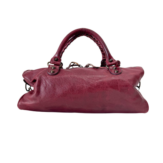 The City Burgundy Leather Two Way Bag