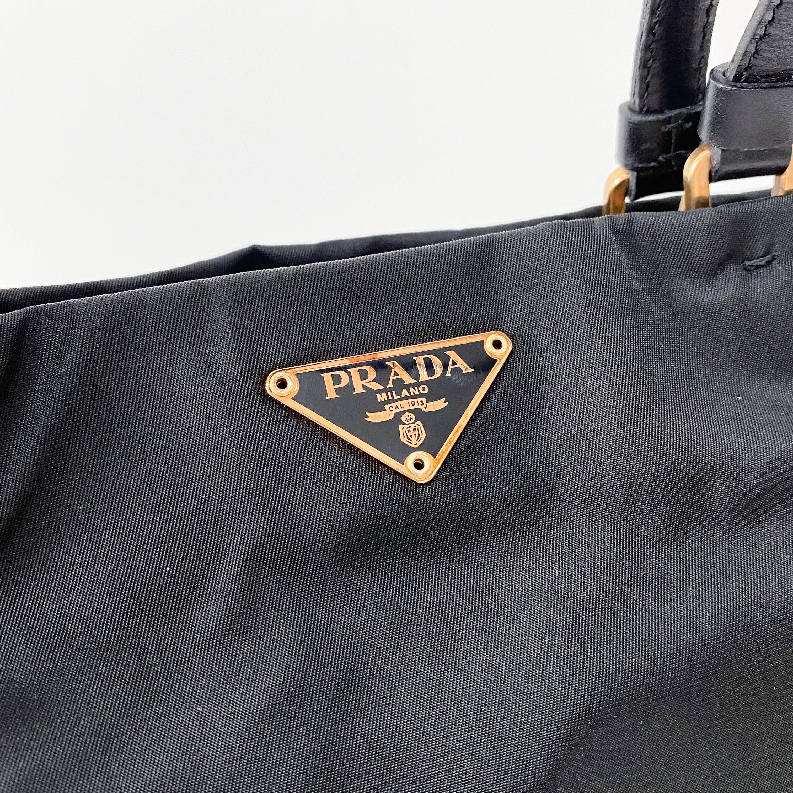 Tessuto Black Nylon Shoulder Bag